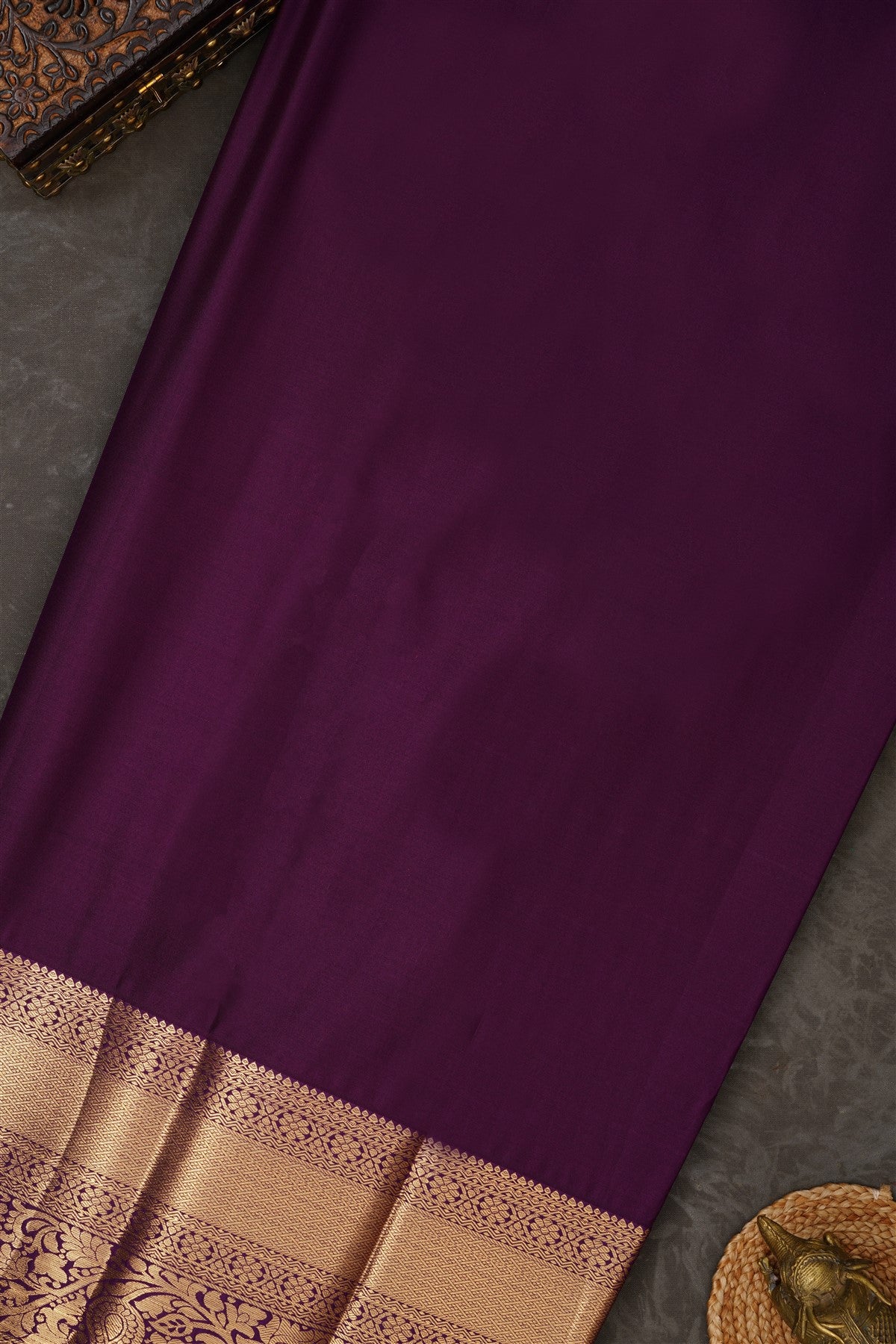 Semi Kanchipuram Silk Blend Sea Green Saree