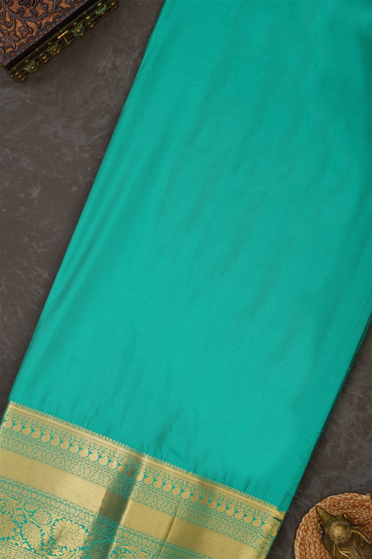 Semi Kanchipuram Silk Blend Baby Pink Saree