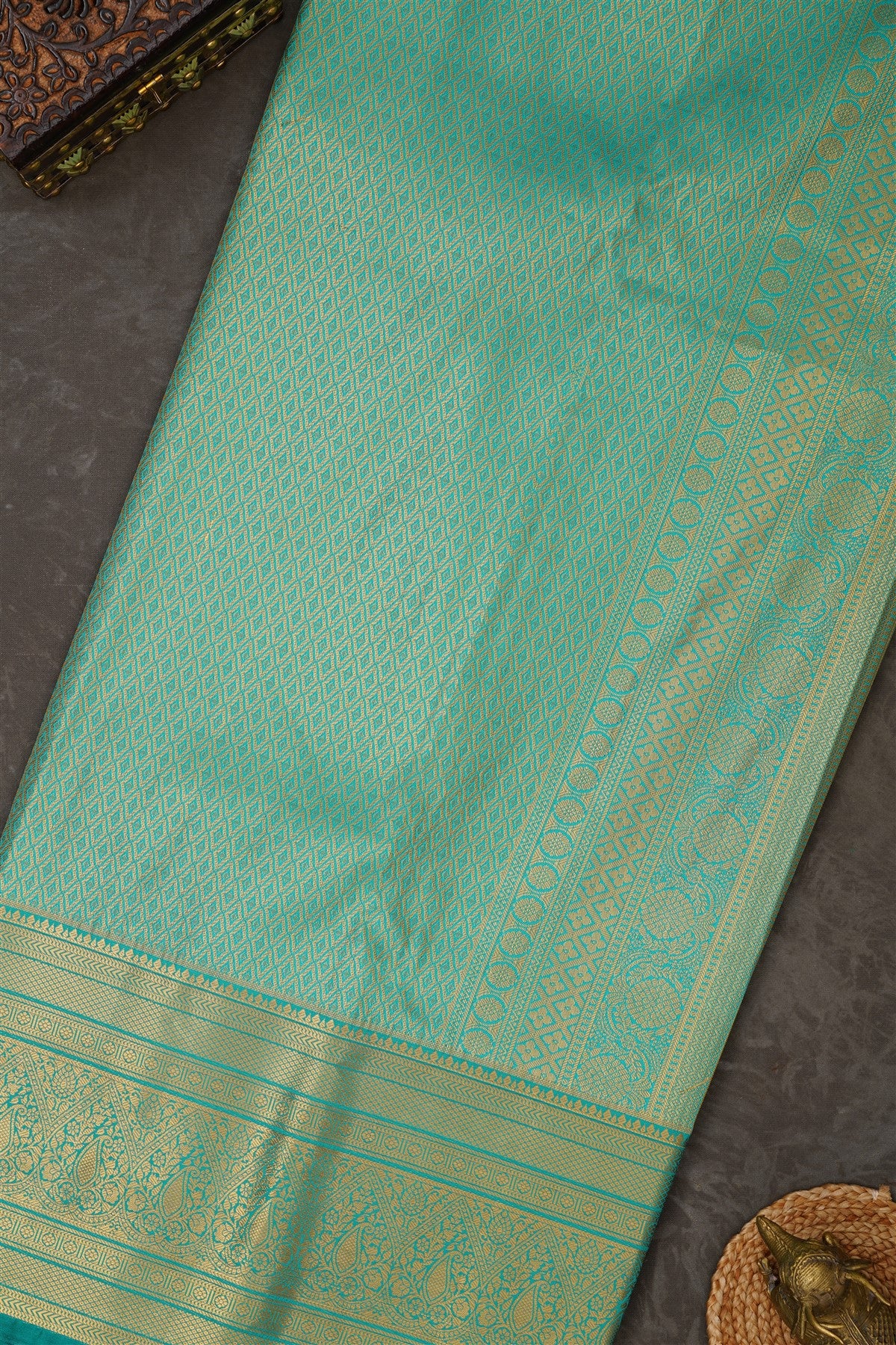 Semi Kanchipuram Silk Blend Pink Saree