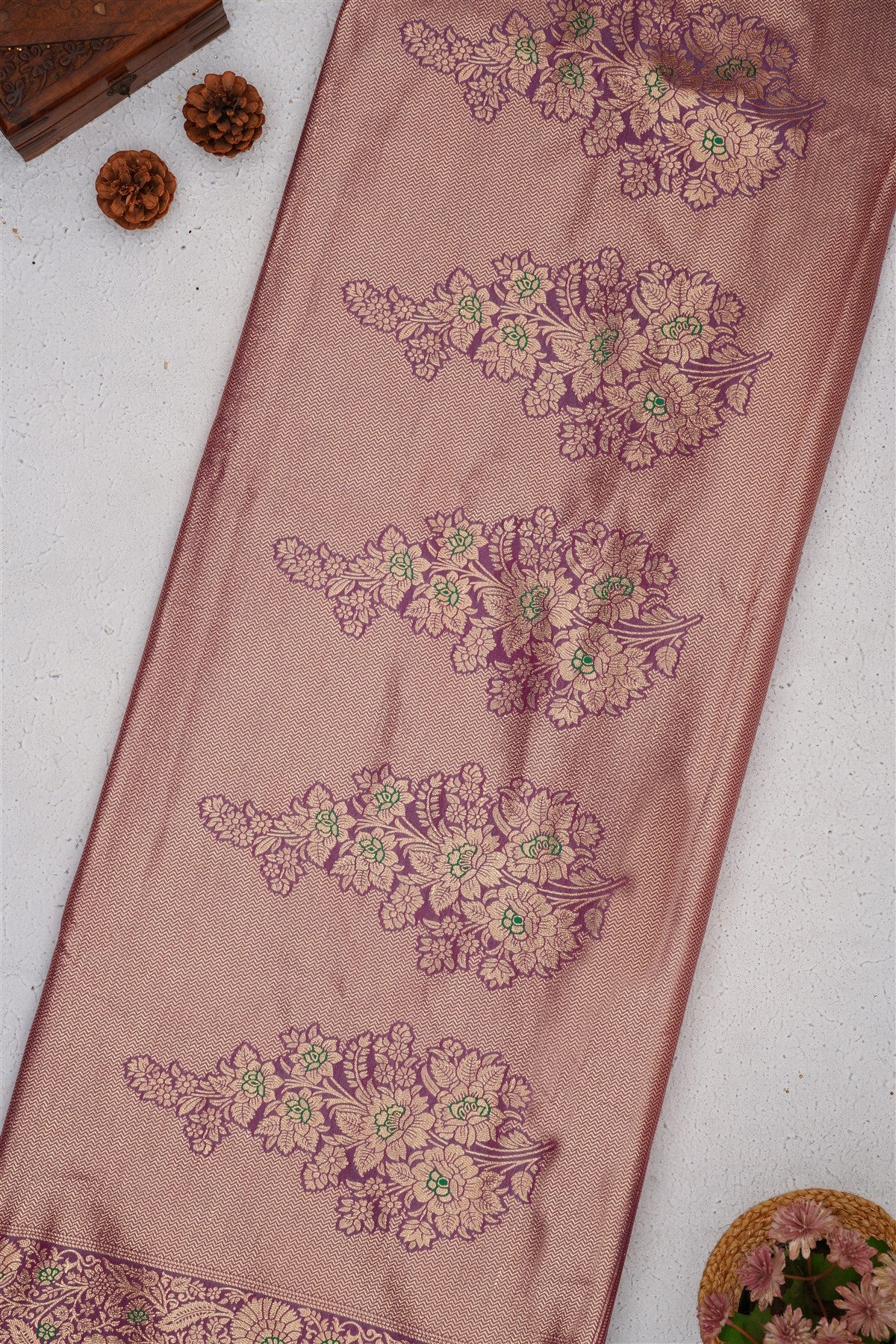 Banarasi Soft Satin Teal Saree