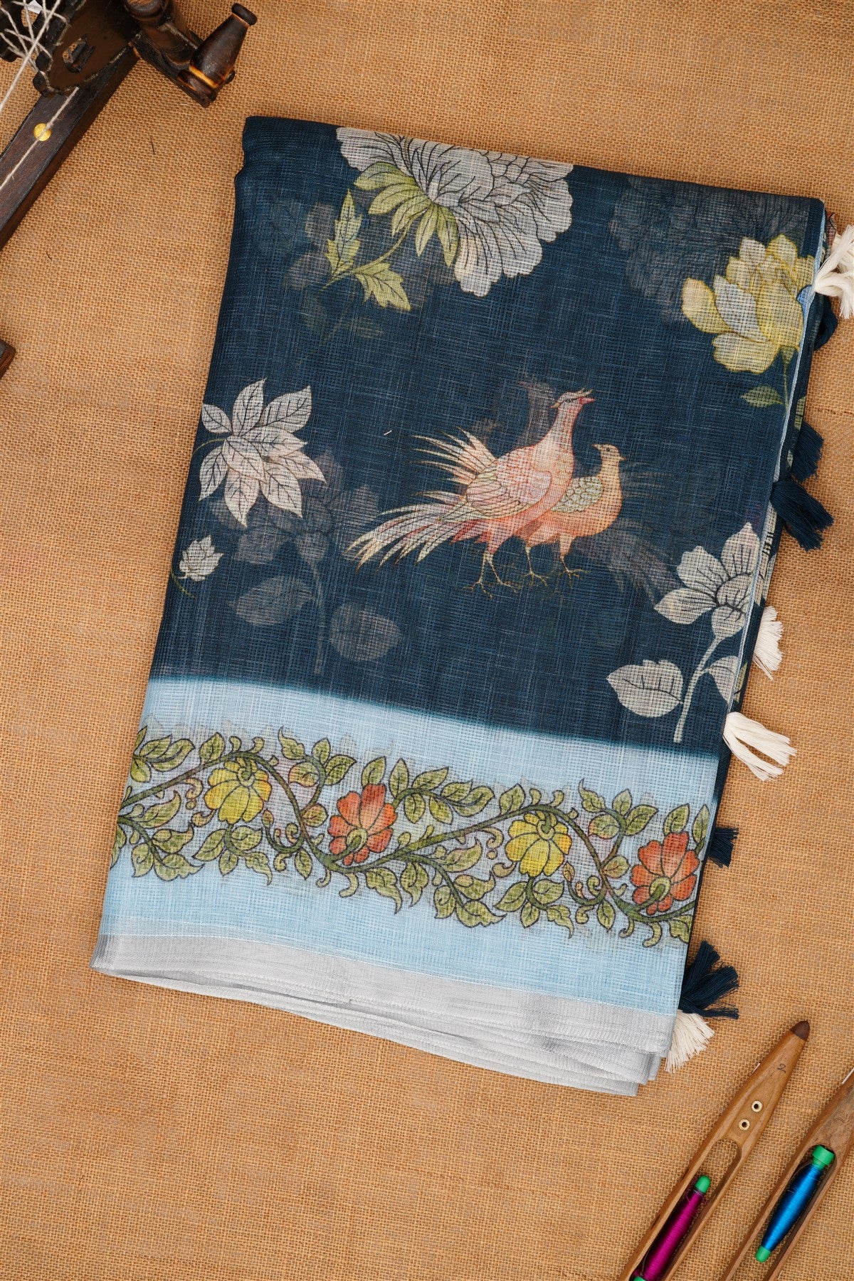 Fancy Kota Dark Blue Saree
