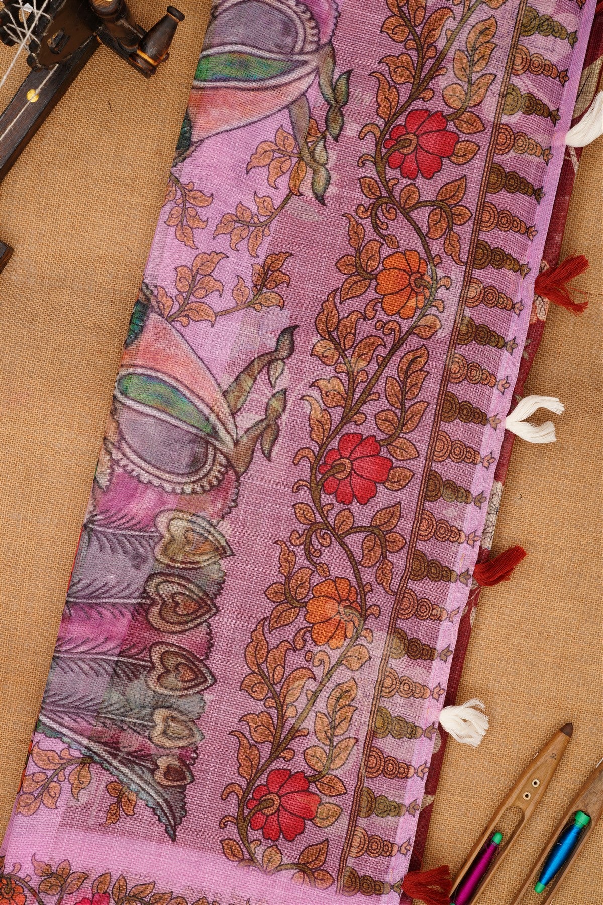 Fancy Kota Maroon Saree