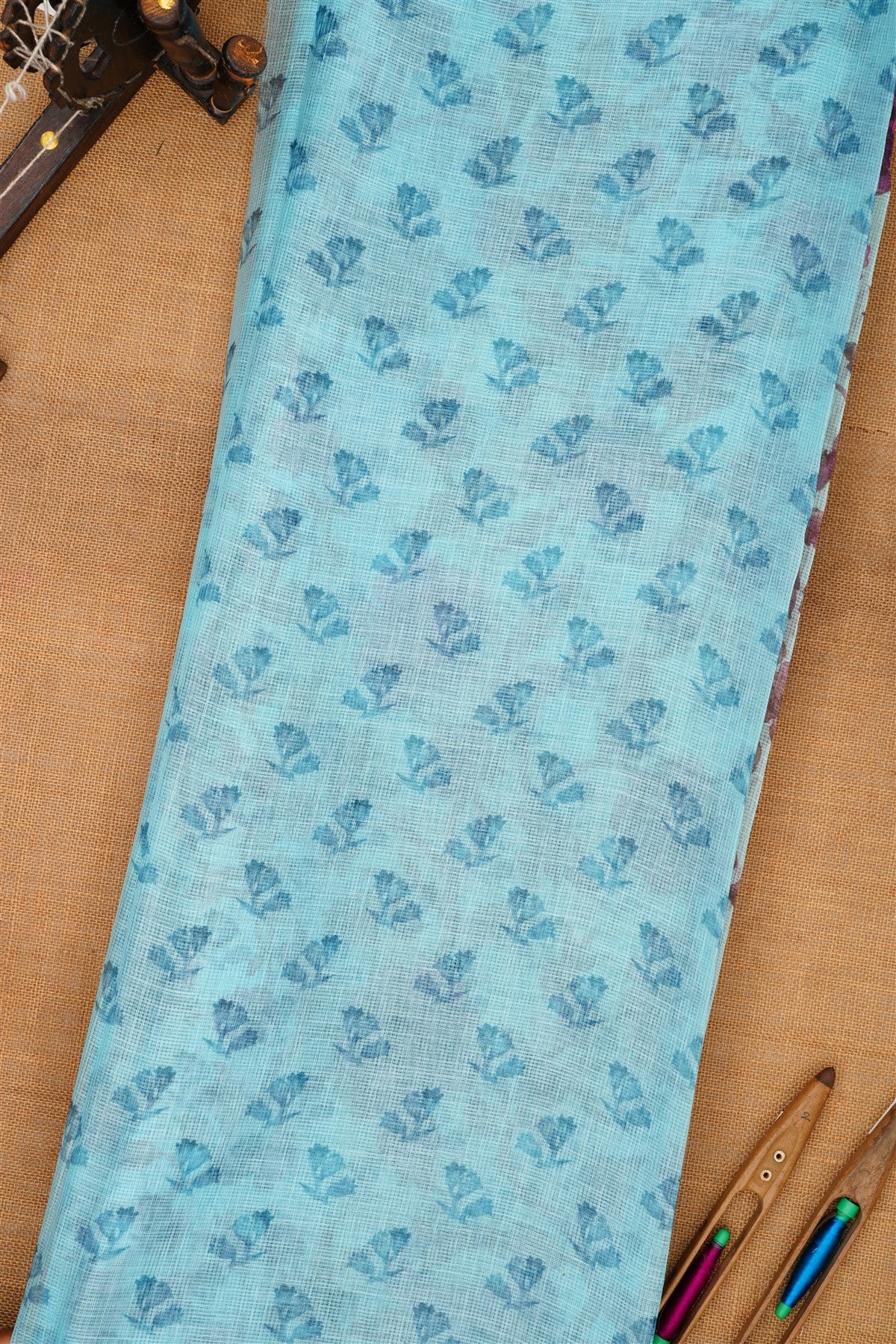 Fancy Kota Light Blue Saree