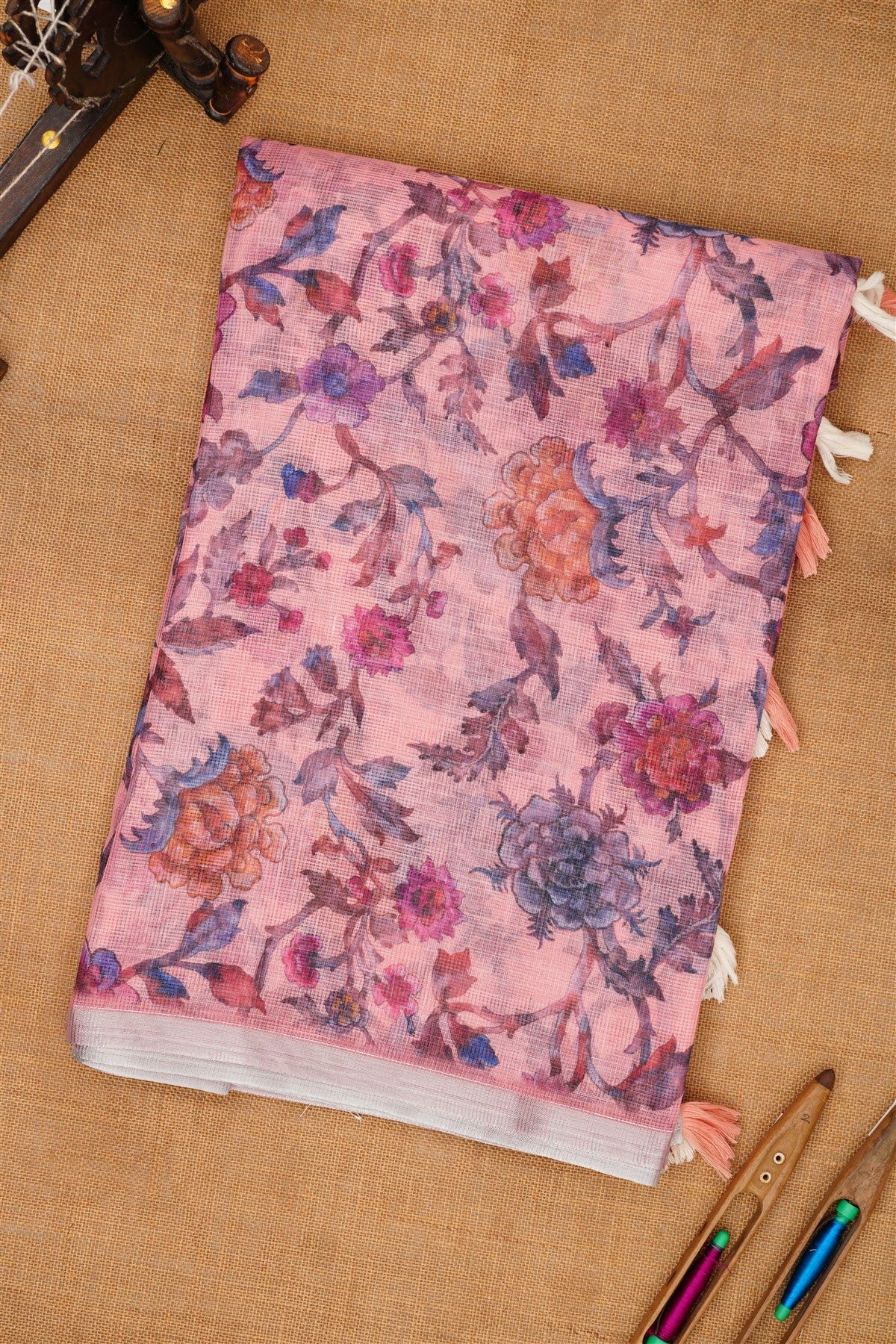 Fancy Kota Light Peach Saree