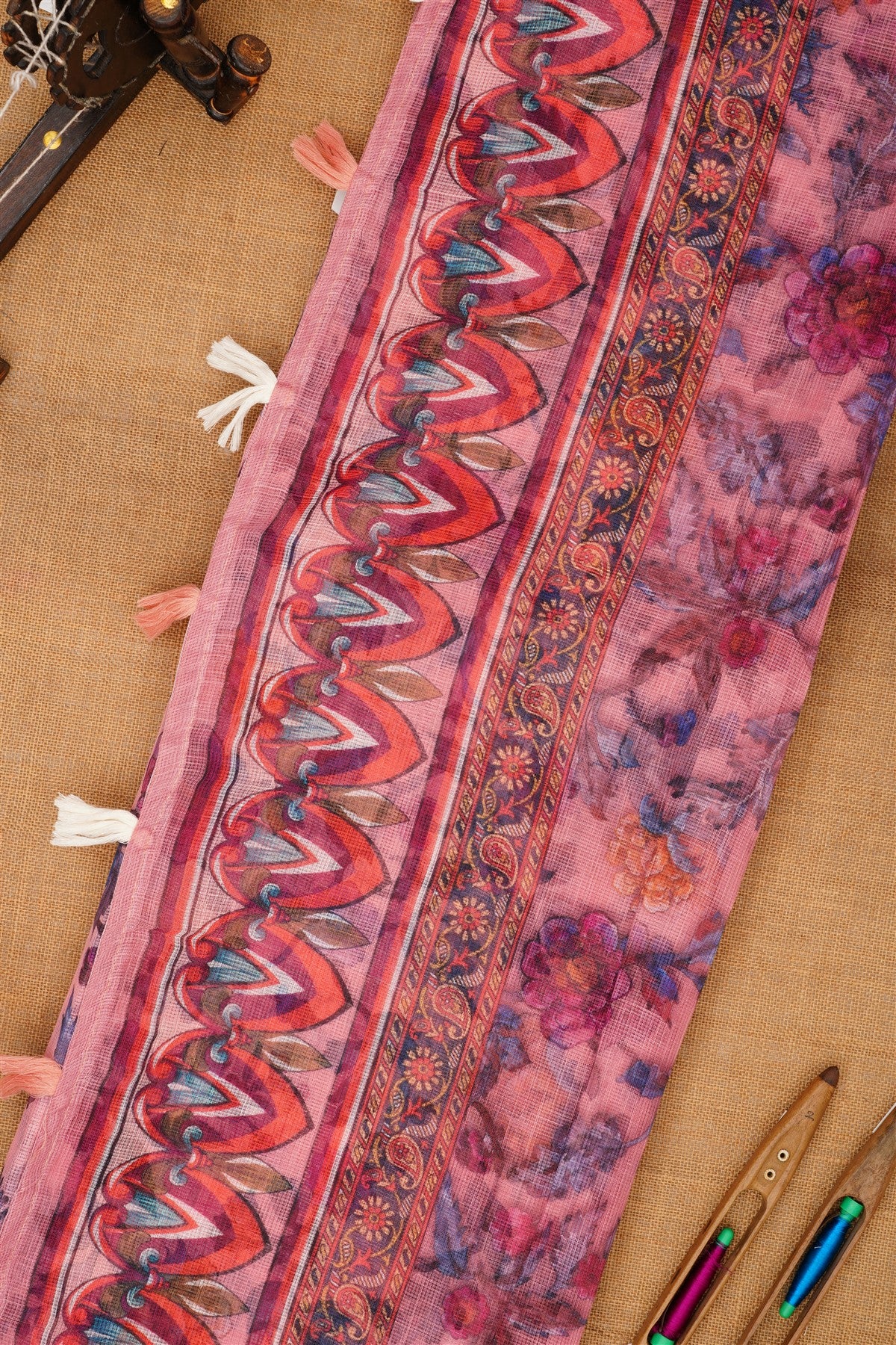 Fancy Kota Light Peach Saree