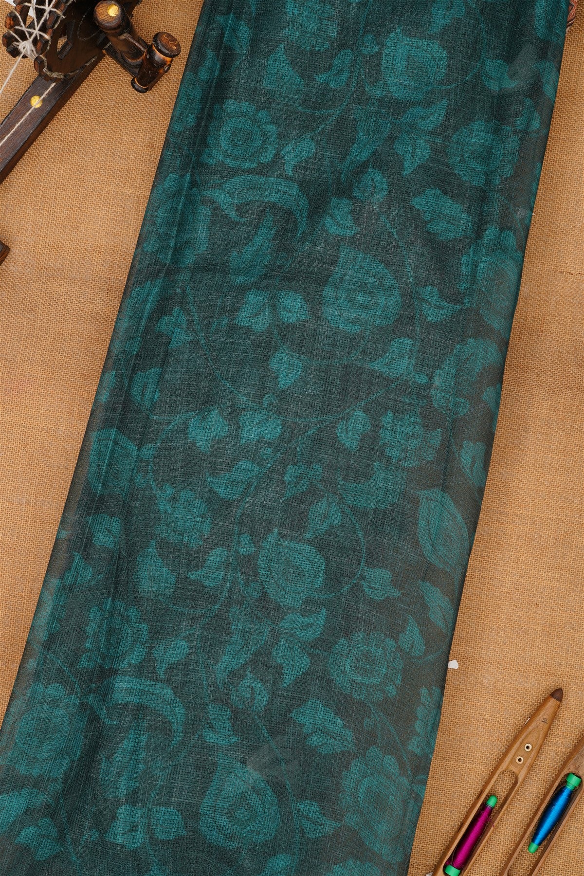 Fancy Kota Dark Green Saree