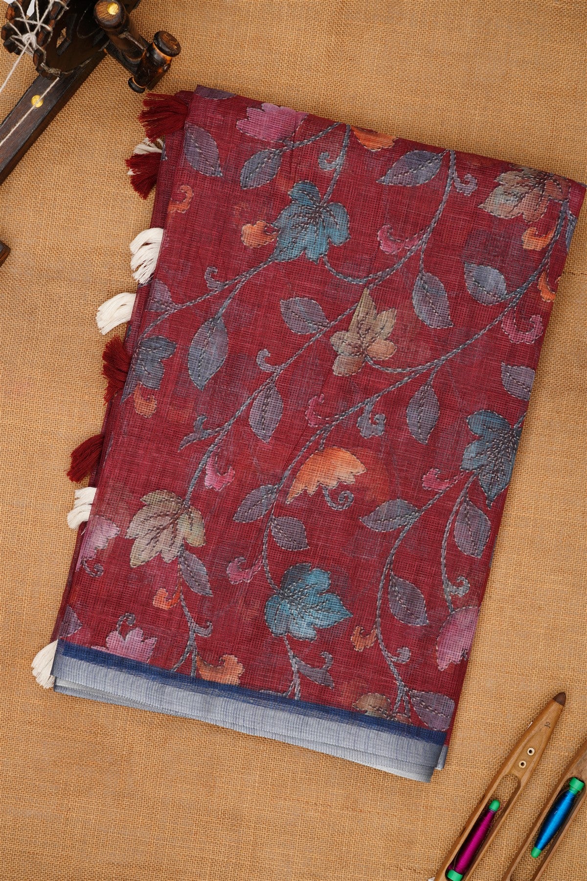 Fancy Kota Maroon Saree