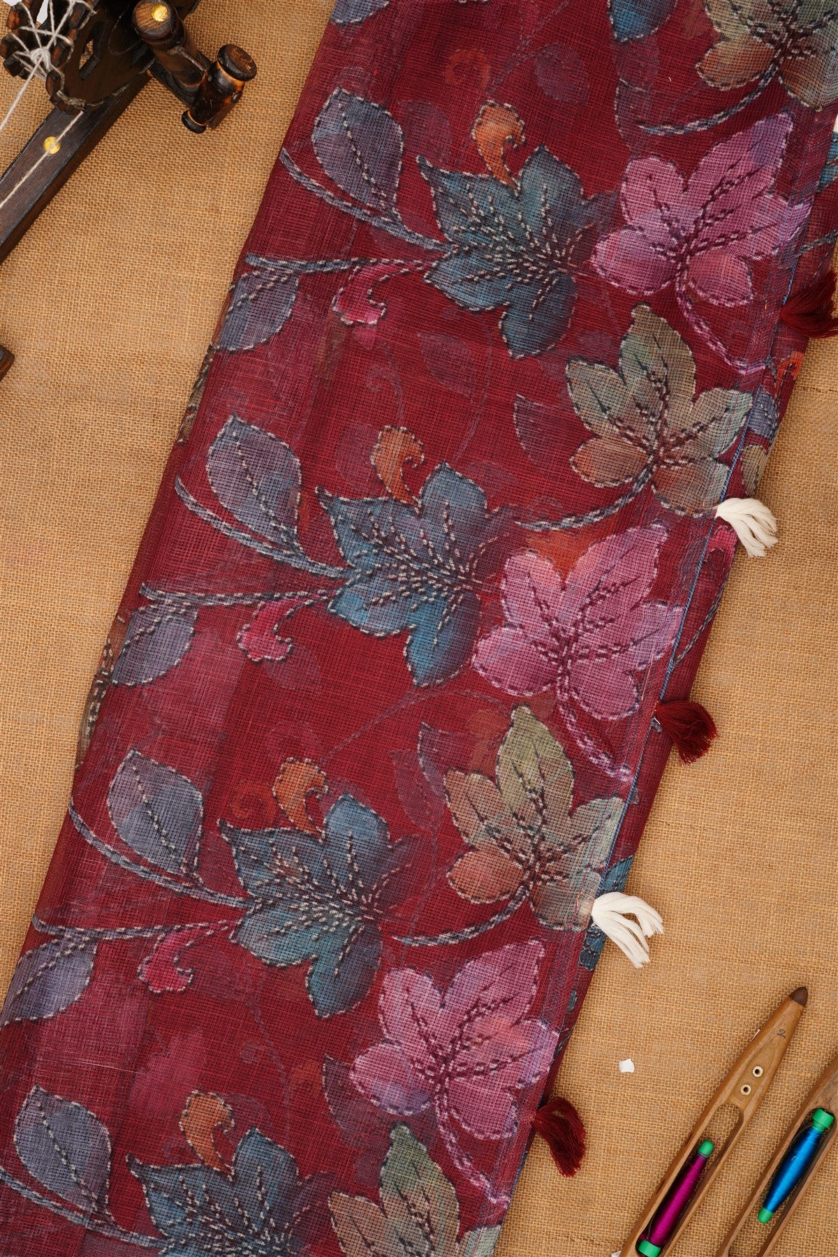 Fancy Kota Maroon Saree