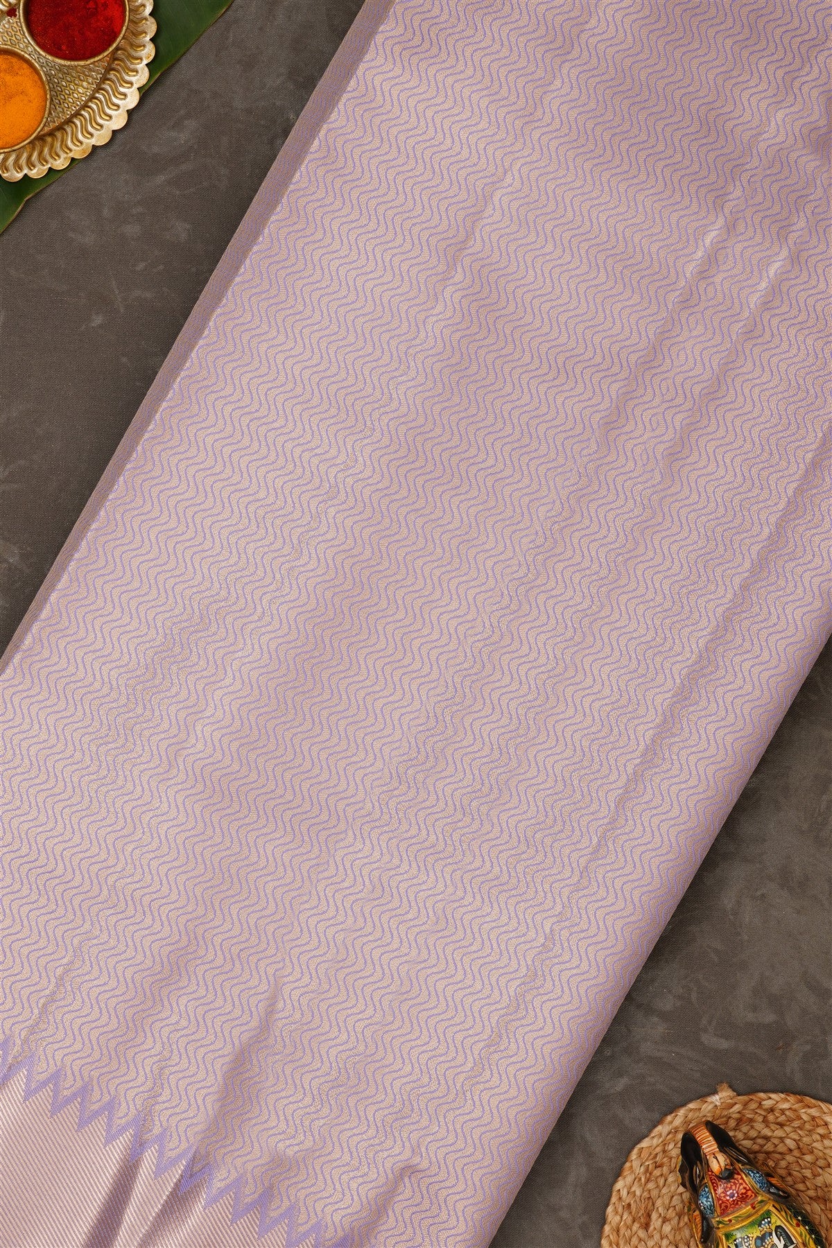 Semi Pattu Silk Blend Light Lavender Saree