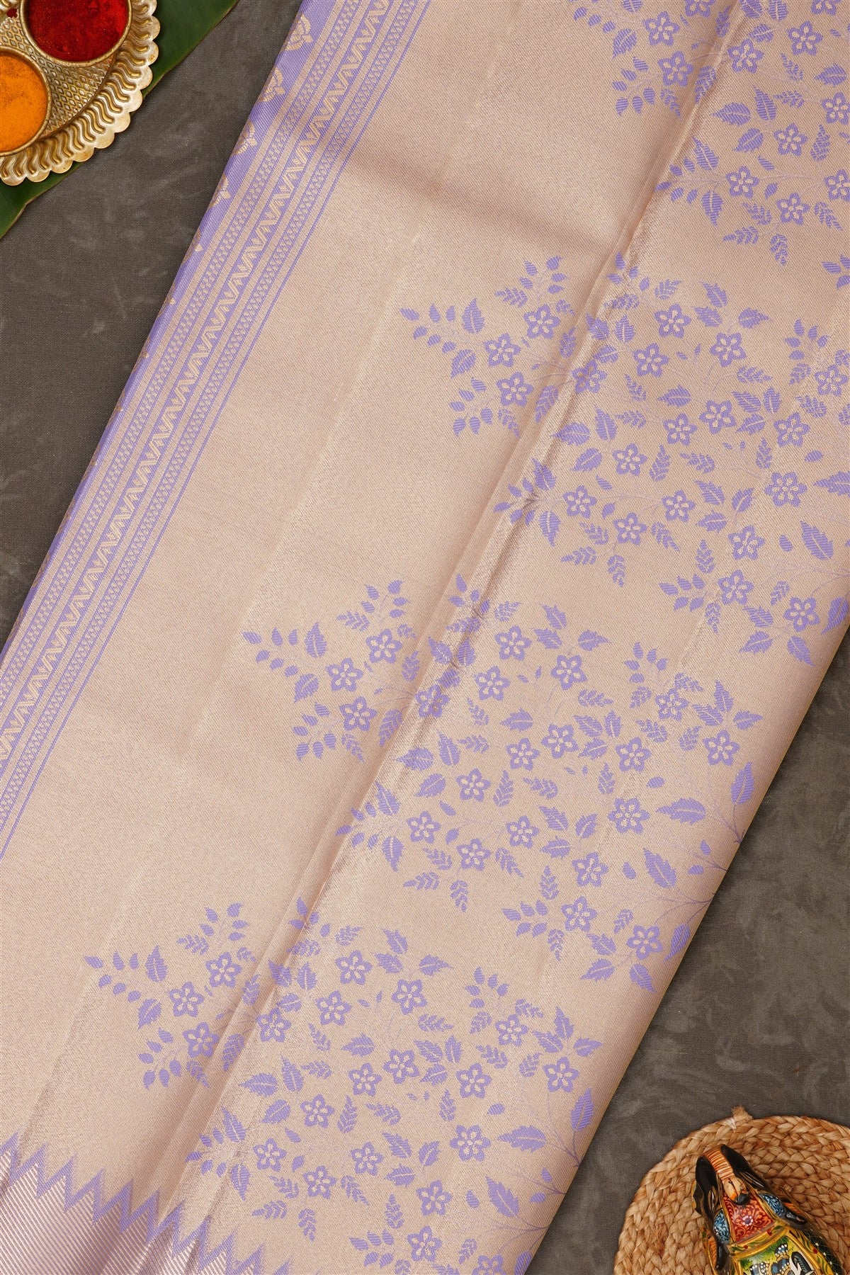 Semi Pattu Silk Blend Light Lavender Saree