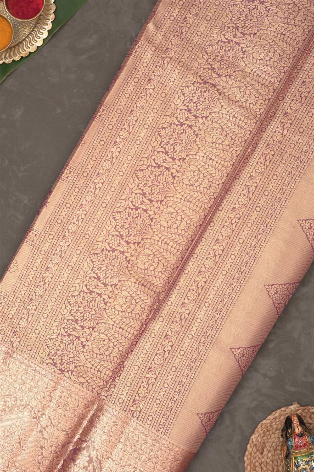 Semi Pattu Silk Blend Dual Shade Saree