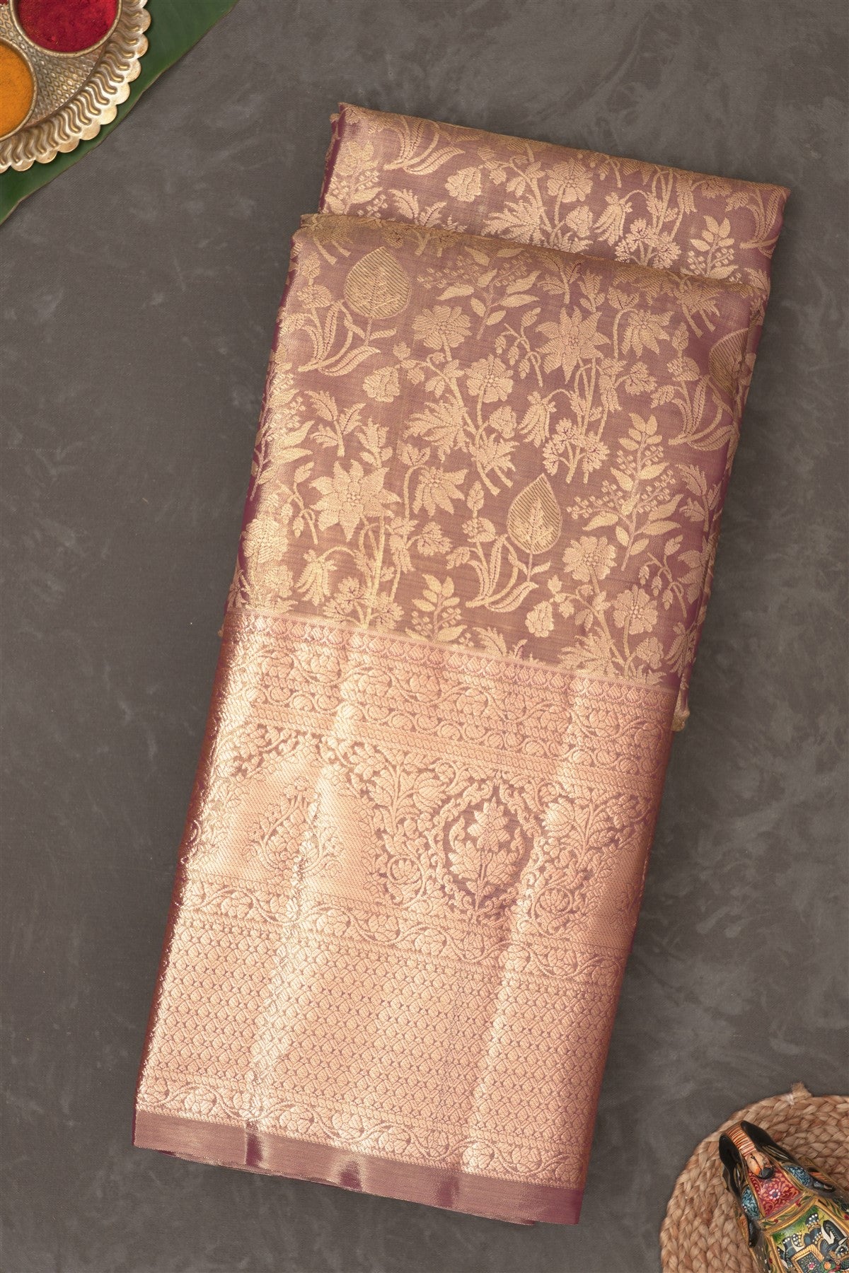 Semi Pattu Silk Blend Dual Shade Saree