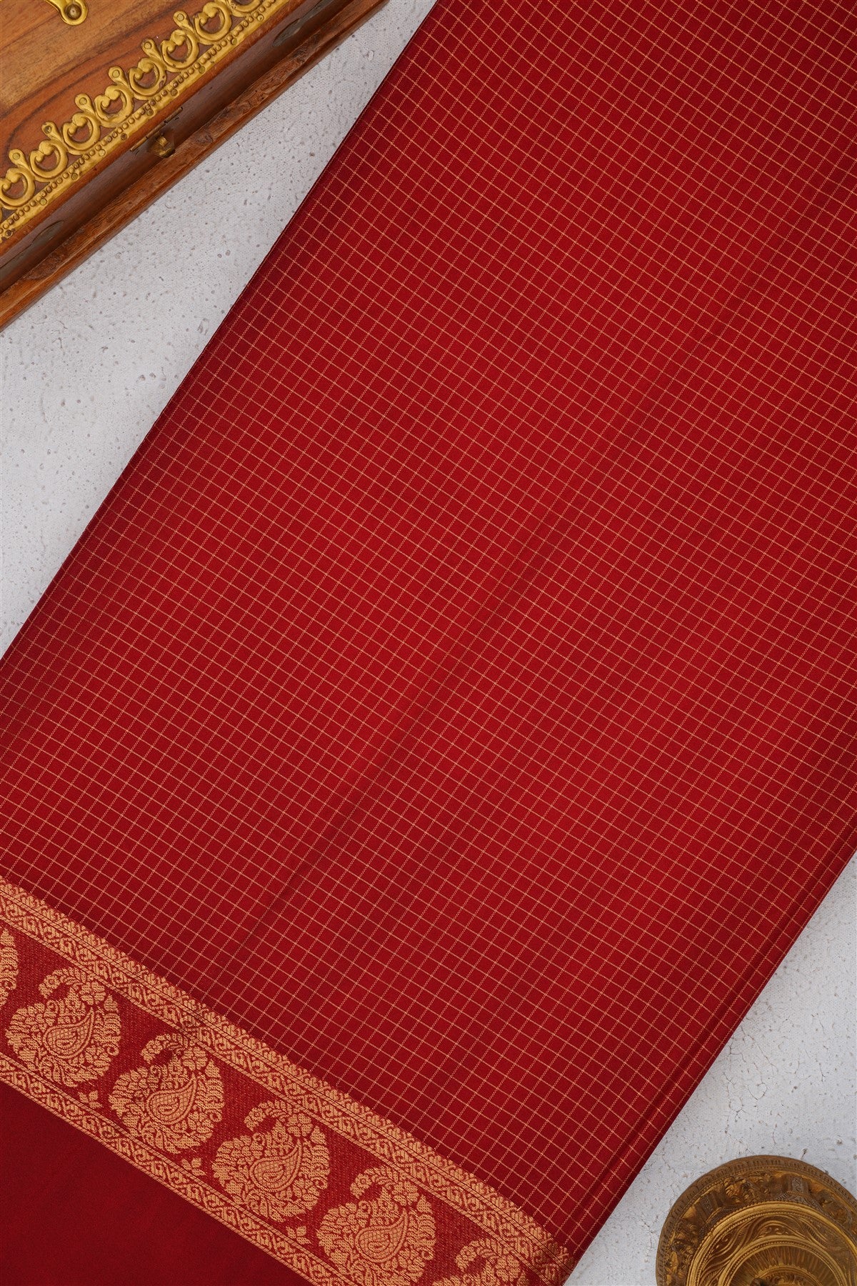 Mysore Crepe Silk Cream Saree
