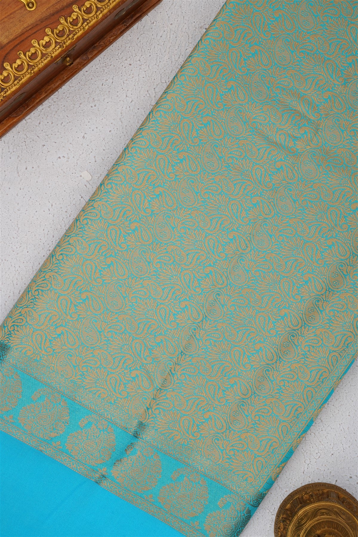 Mysore Crepe Silk Dark Blue Saree