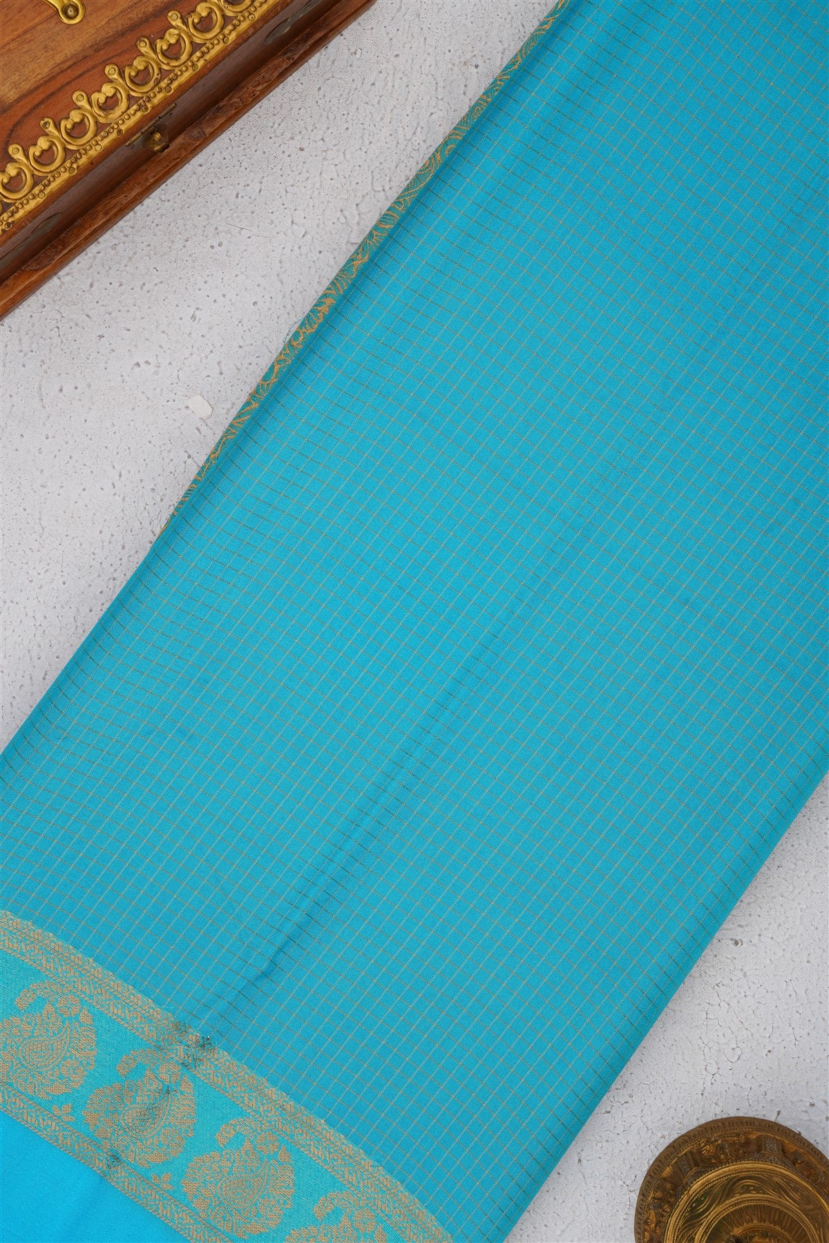 Mysore Crepe Silk Dark Blue Saree