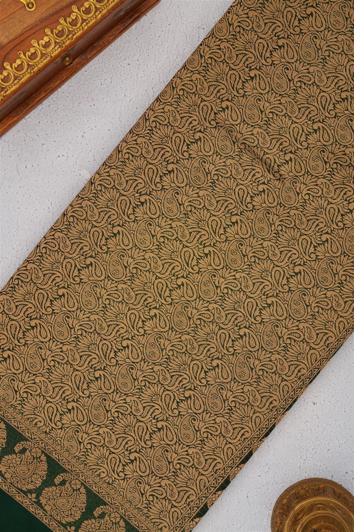 Mysore Crepe Silk Sea Green Saree