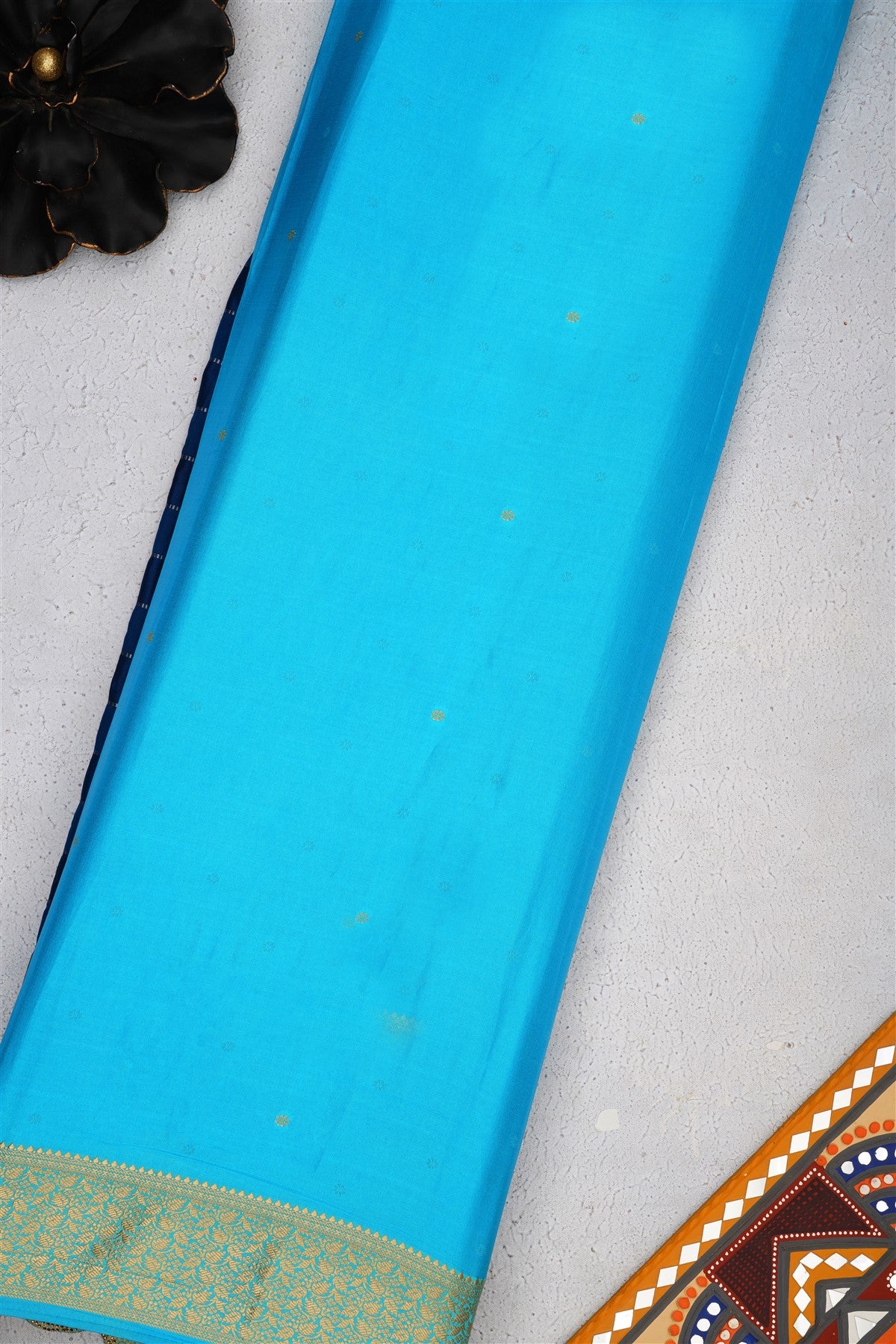 Banarasi Mashru Dark Blue Saree