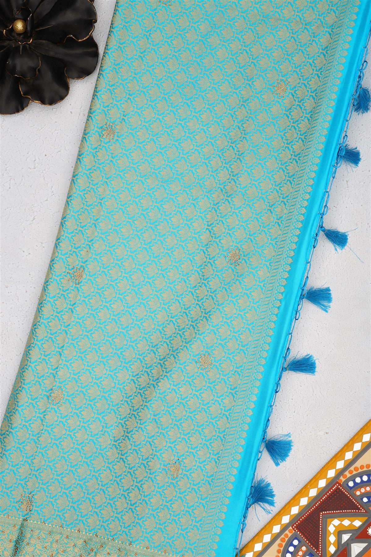Banarasi Mashru Dark Blue Saree