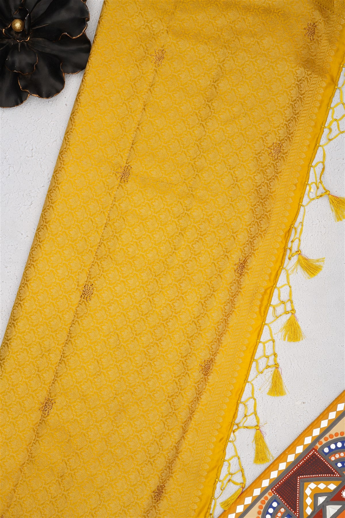 Banarasi Mashru Dark Green Saree