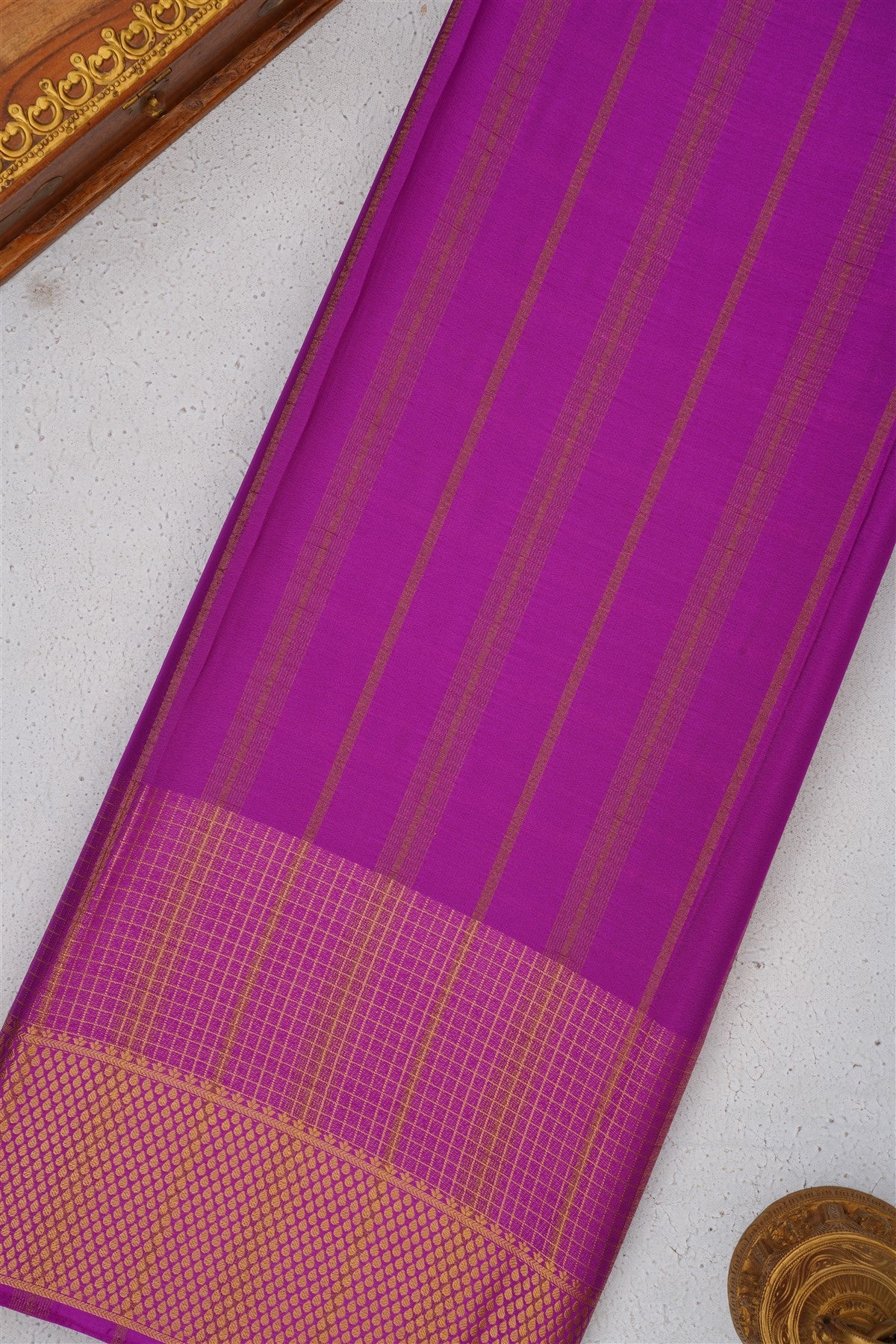 Binny Crepe Silk Dark Purple Saree