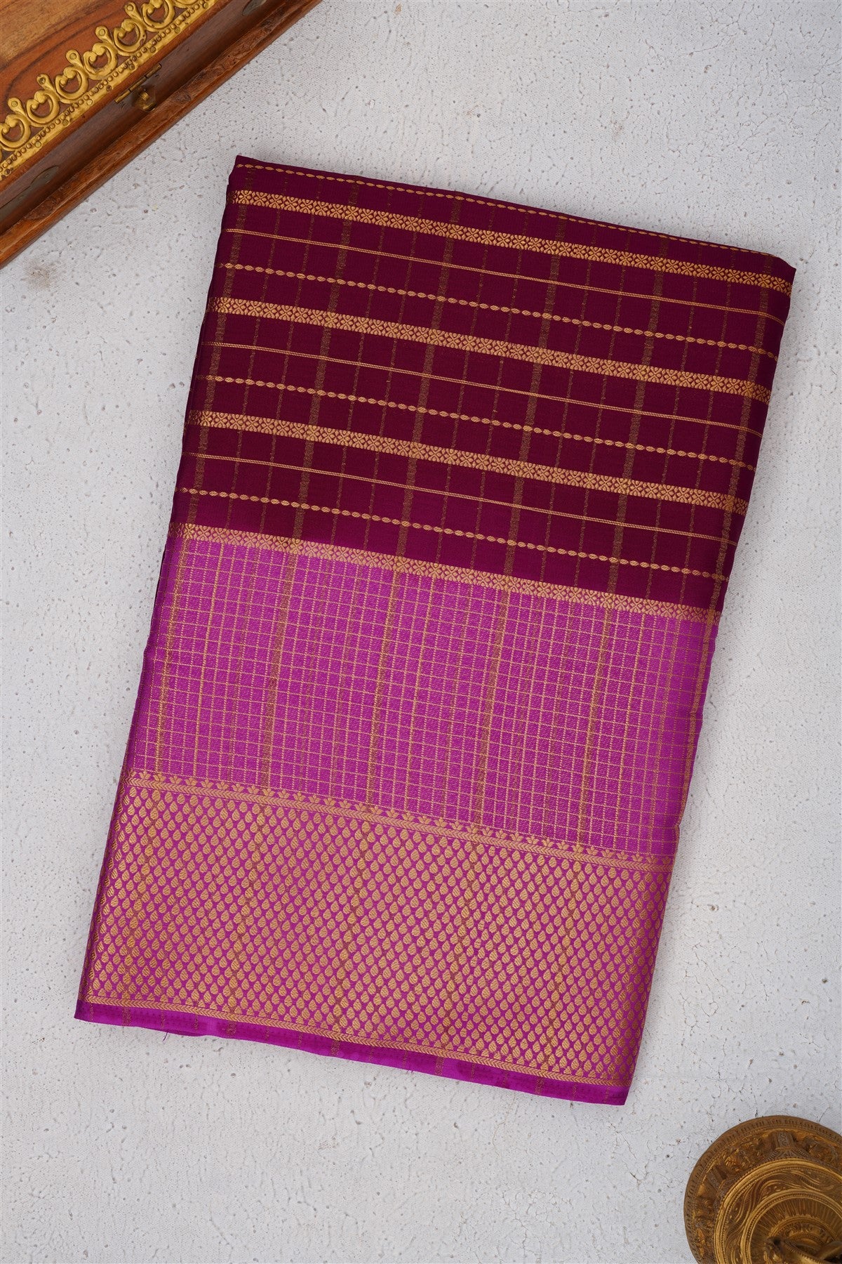 Binny Crepe Silk Dark Purple Saree