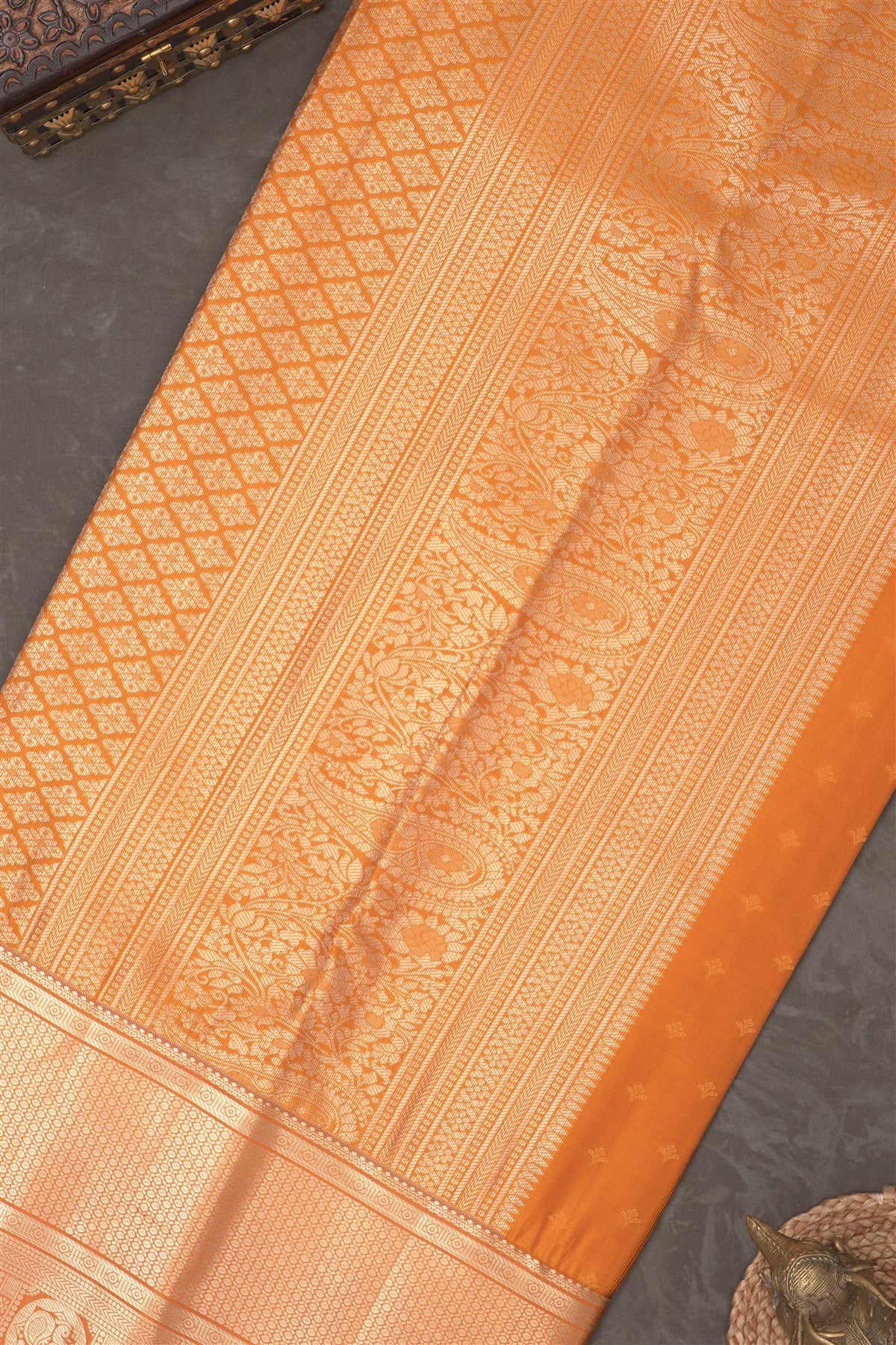Semi Kanchipuram Silk Blend Pink Saree