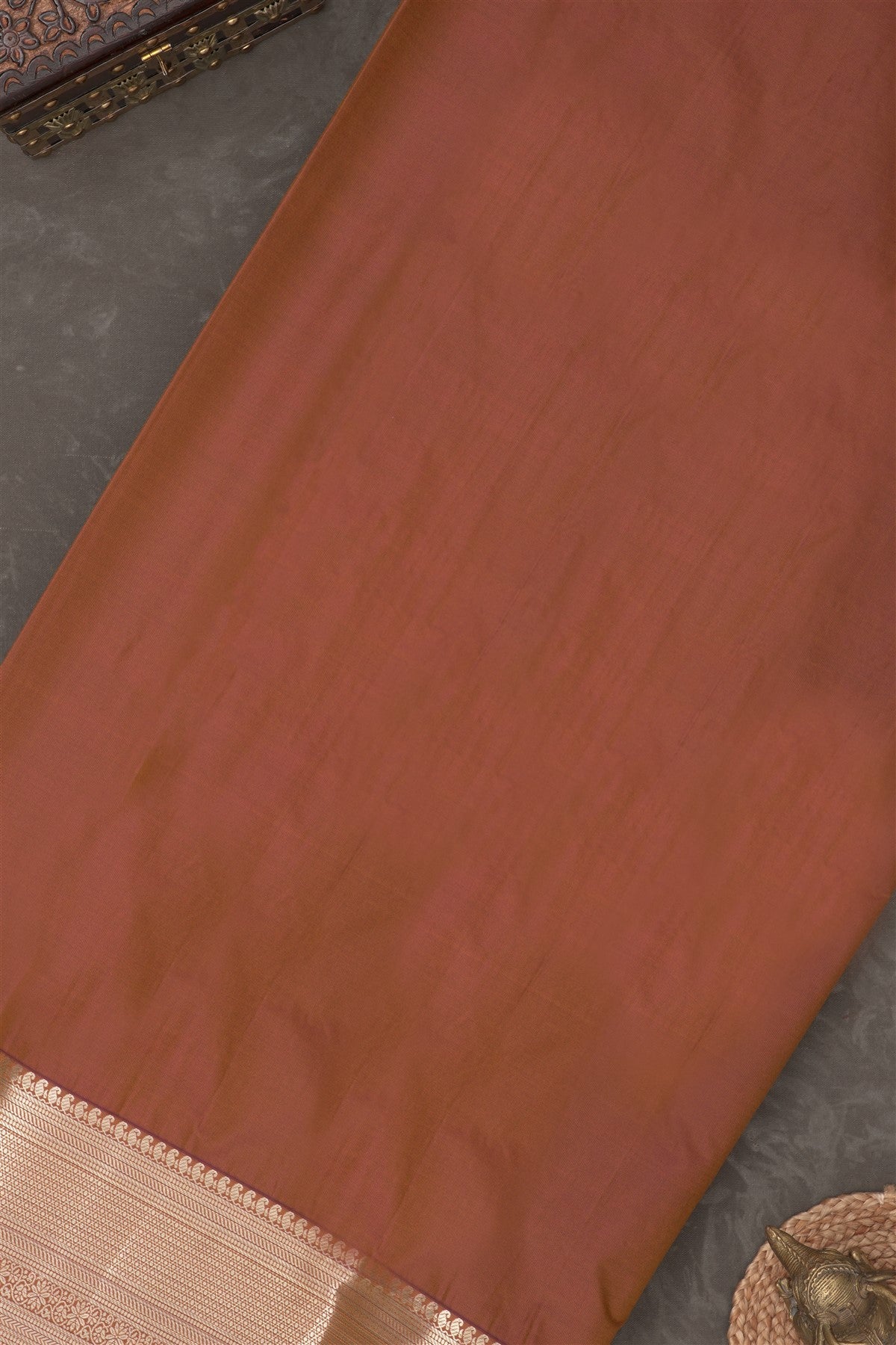 Semi Kanchipuram Silk Blend Yellow Saree