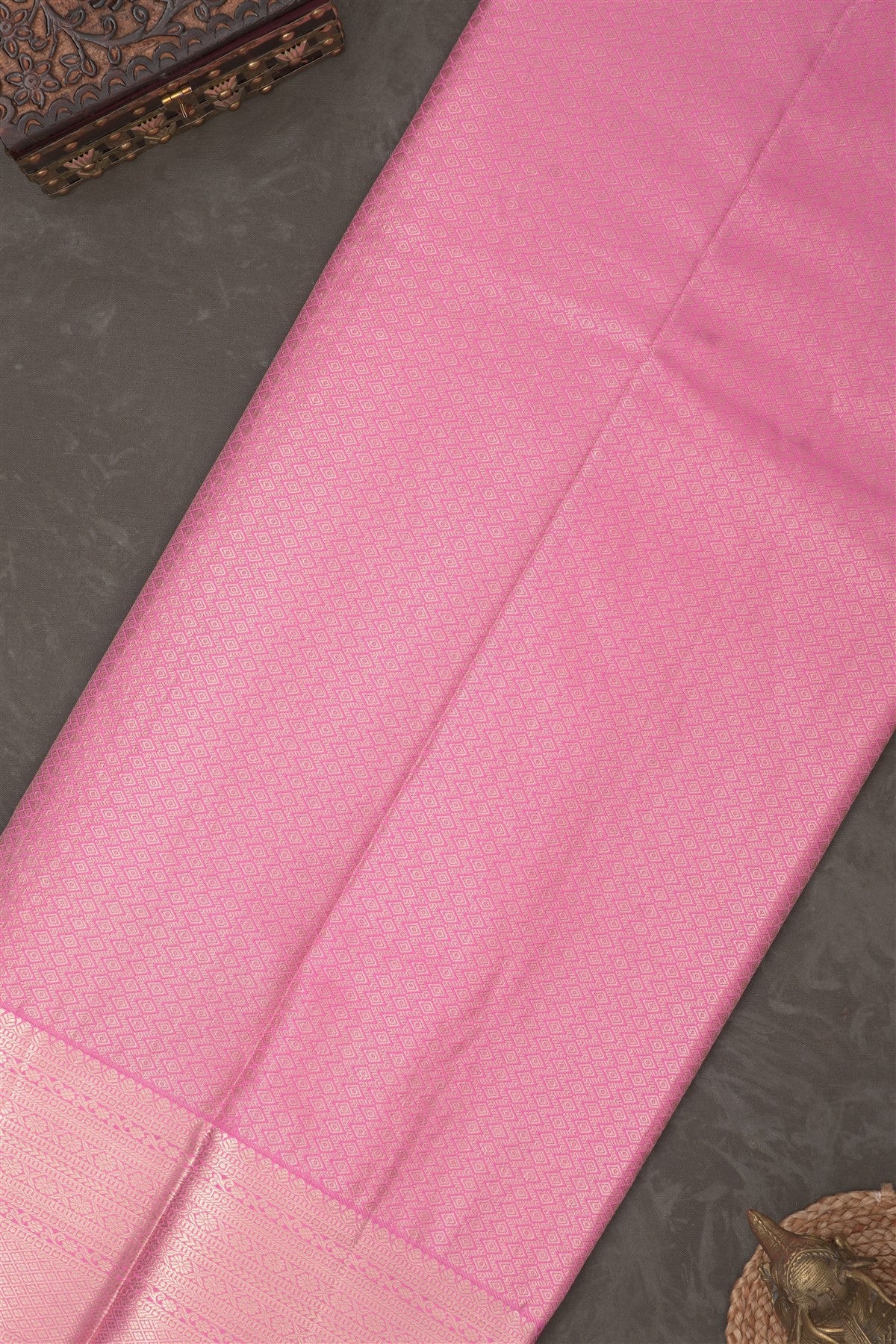 Semi Kanchipuram Silk Blend Lavander Saree