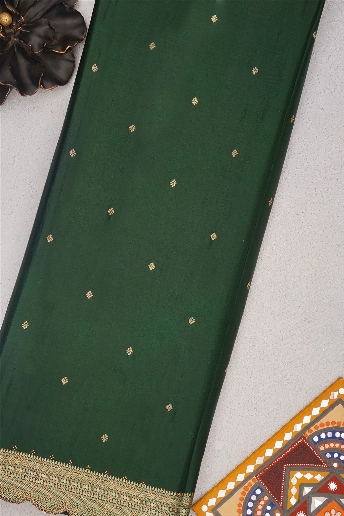 Banarasi Mashru Lime Green Saree