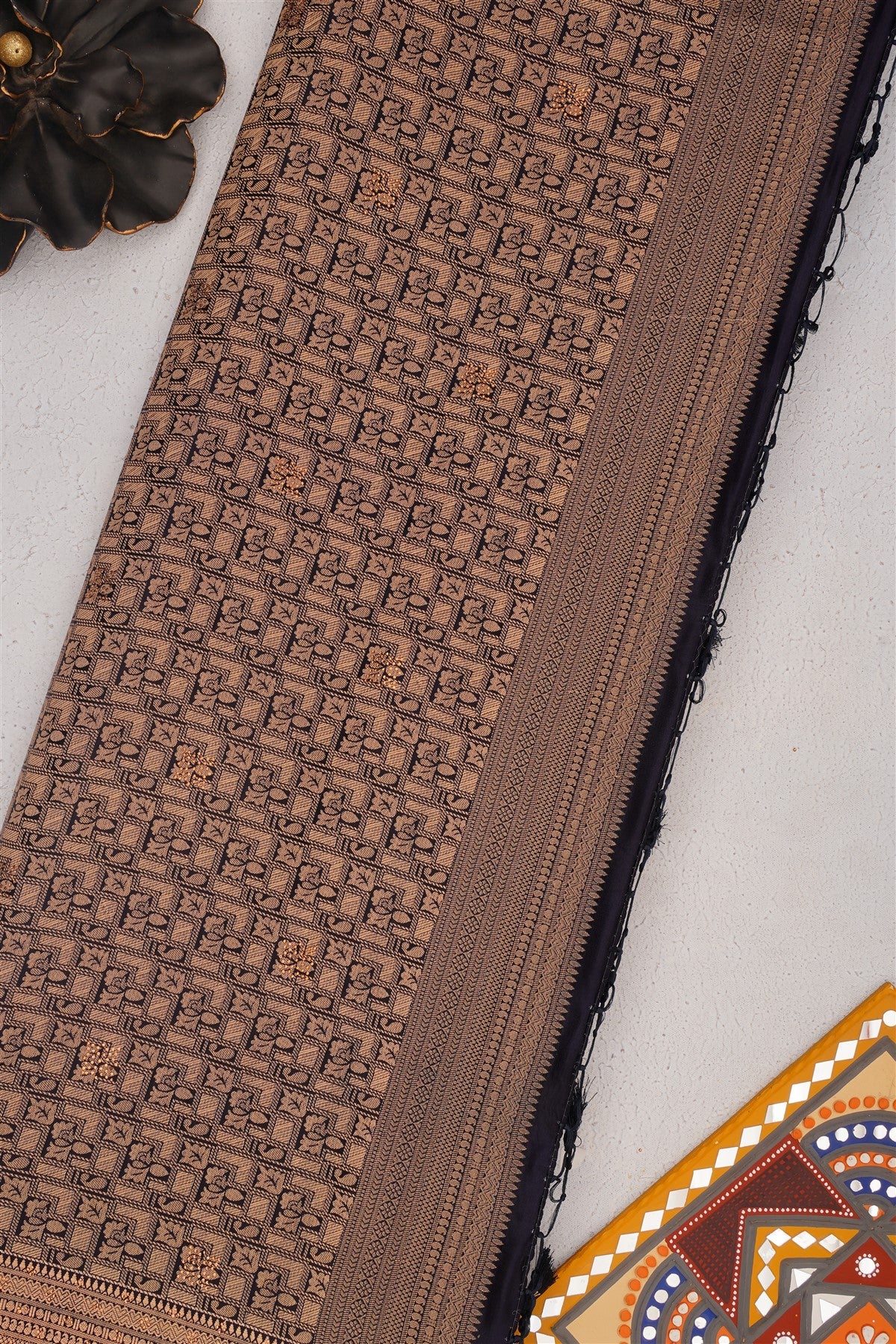 Banarasi Mashru Teal Saree