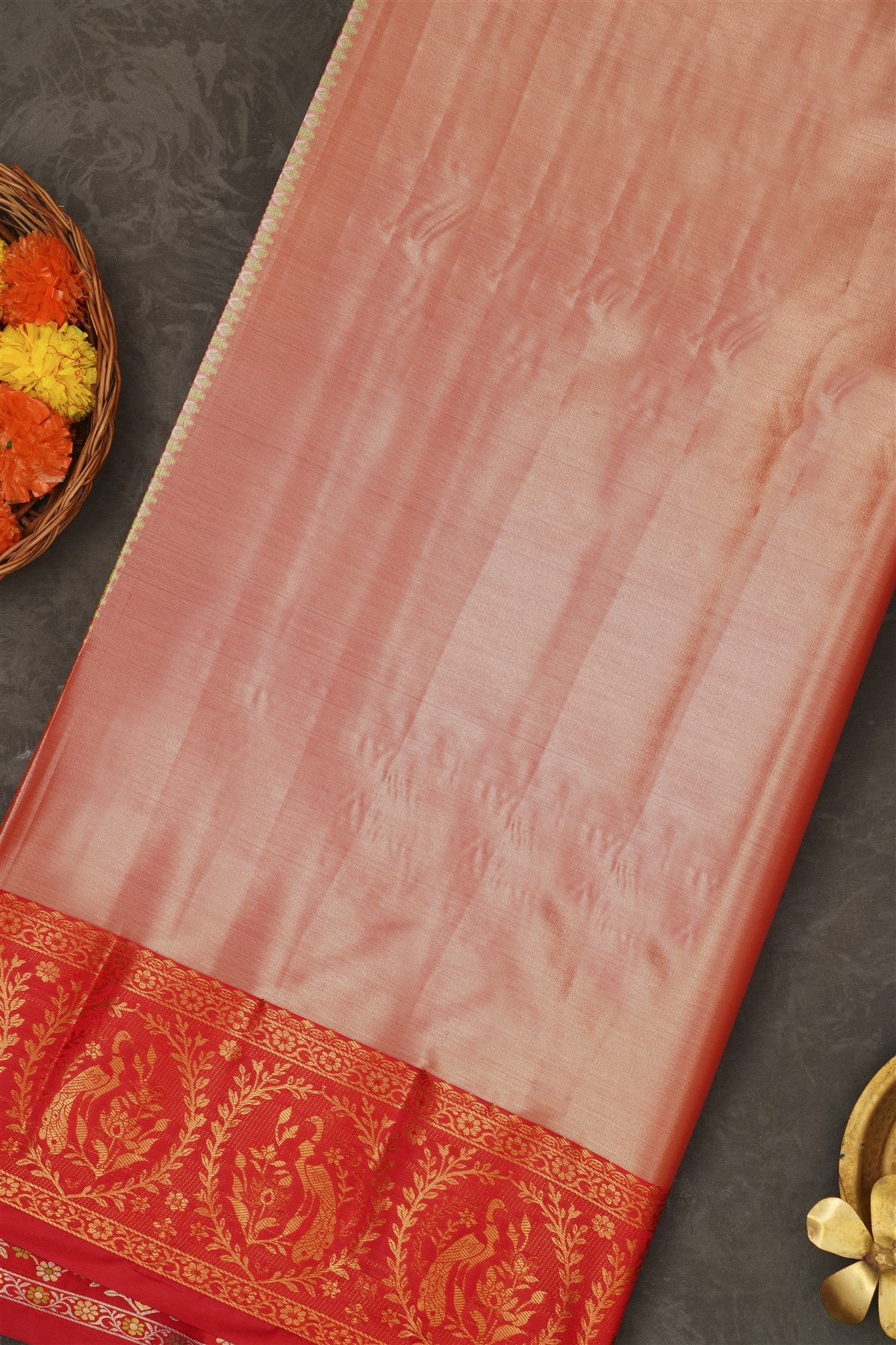 Semi Pattu Silk Blend Light Olive Green Saree