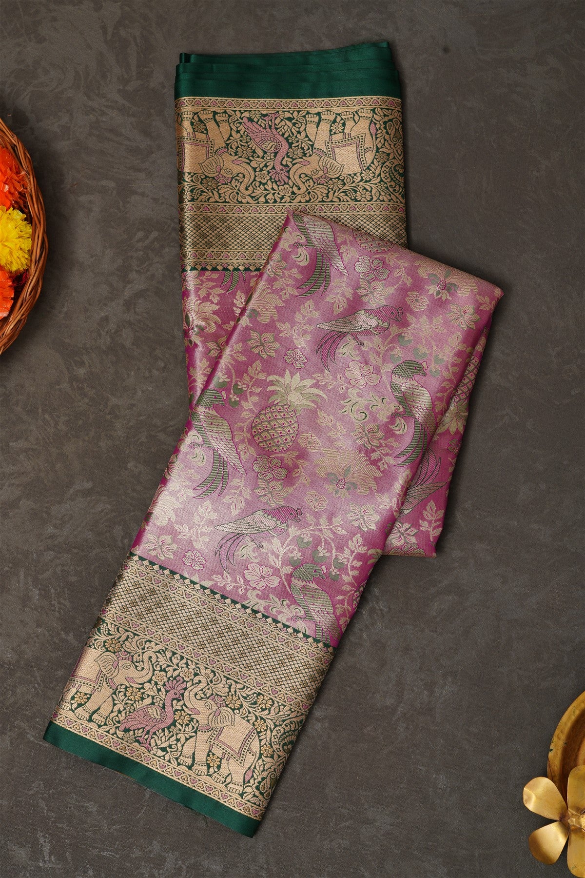 Semi Pattu Silk Blend Purple Saree