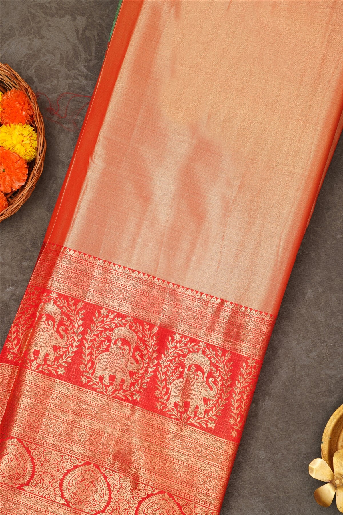 Semi Pattu Silk Blend Green Saree