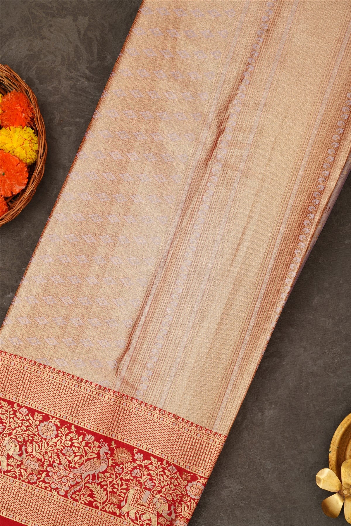 Semi Pattu Silk Blend Lavander Saree