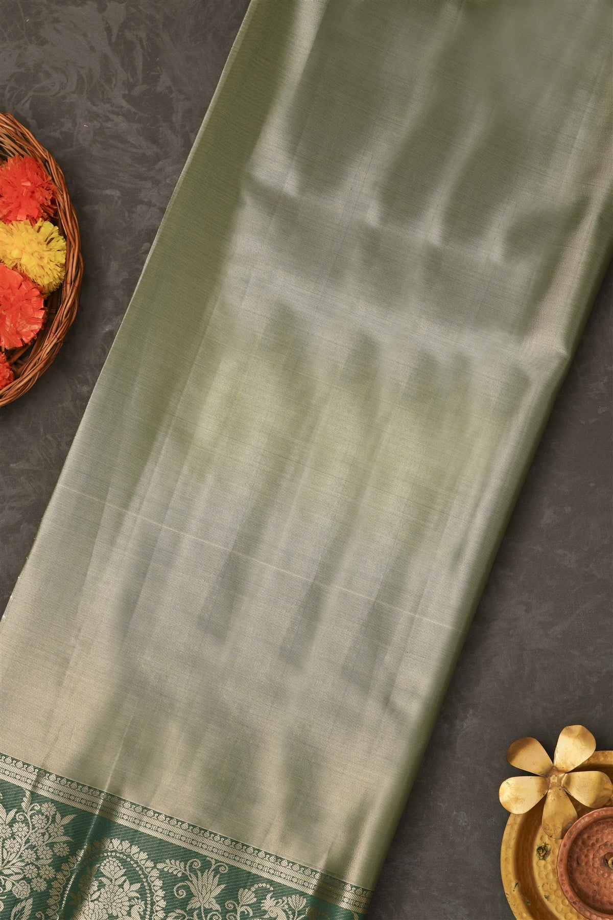 Semi Pattu Silk Blend Yellow Saree