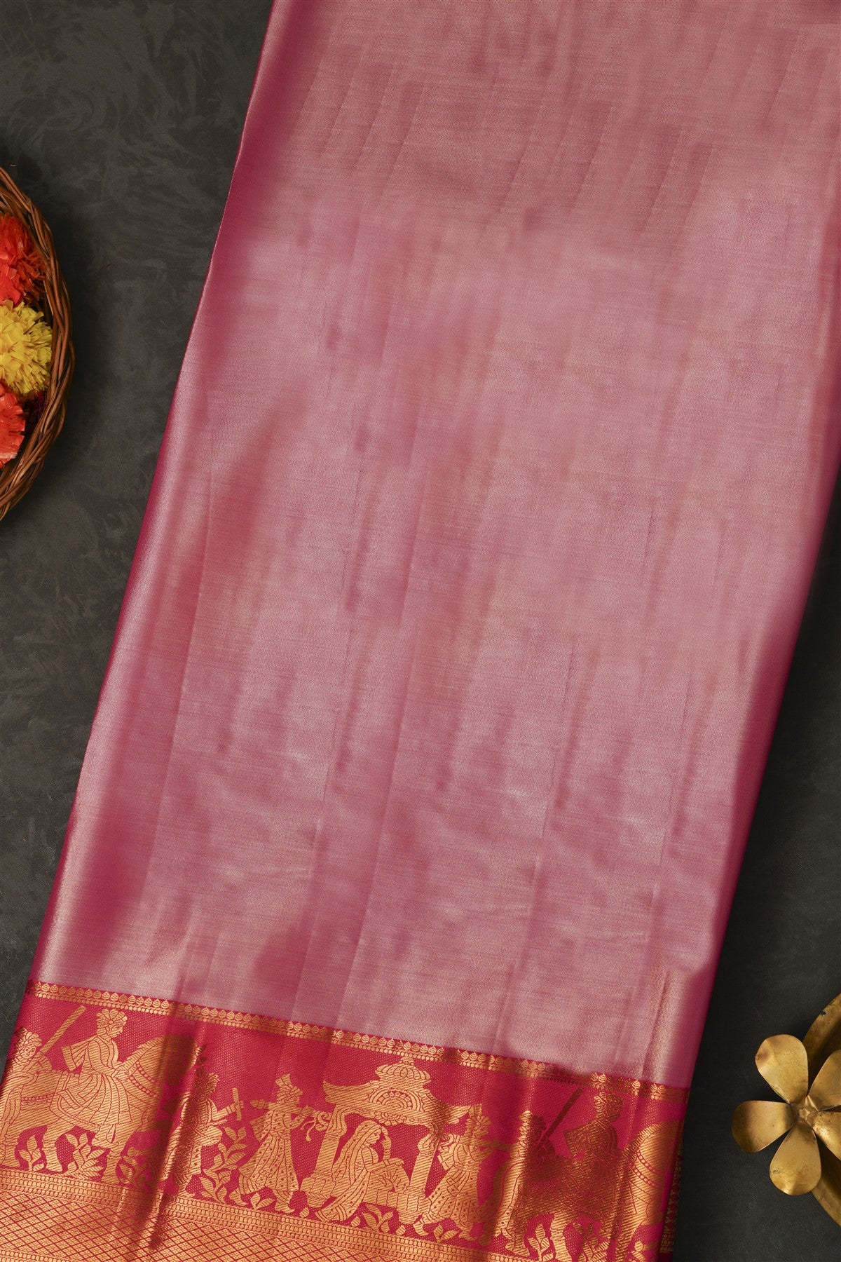 Semi Pattu Silk Blend Yellow Saree