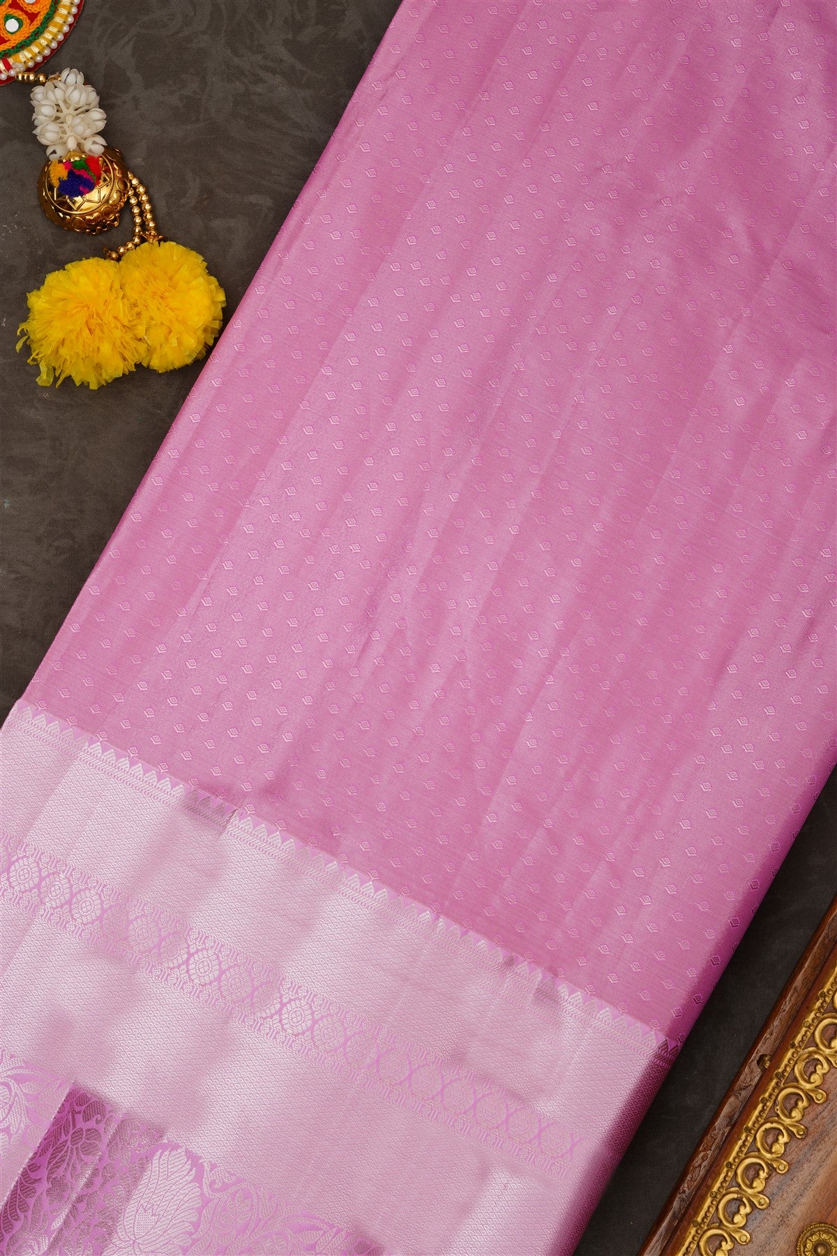 Semi Pattu Silk Blend Baby Pink Saree