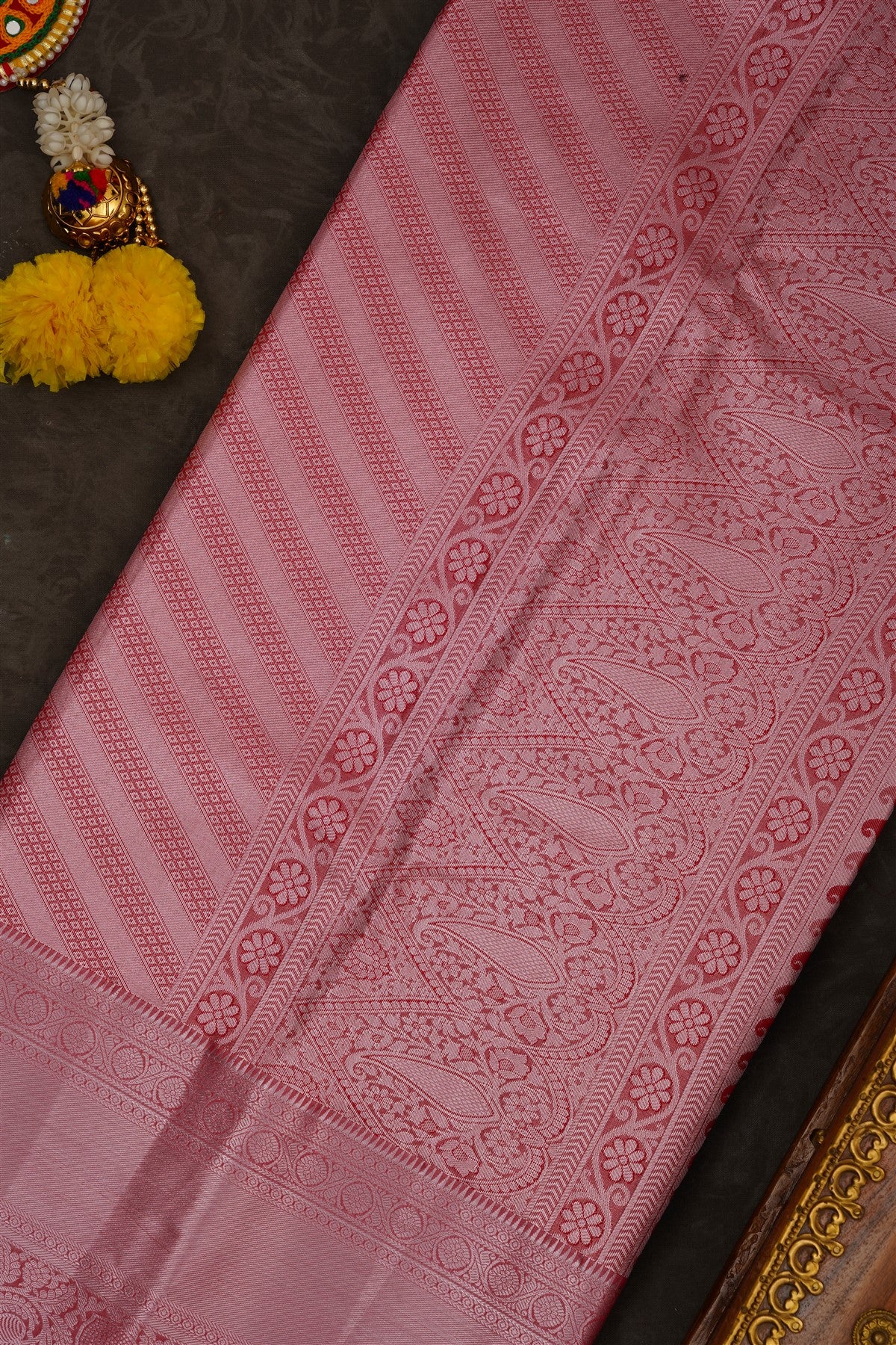 Semi Pattu Silk Blend Maroon Saree
