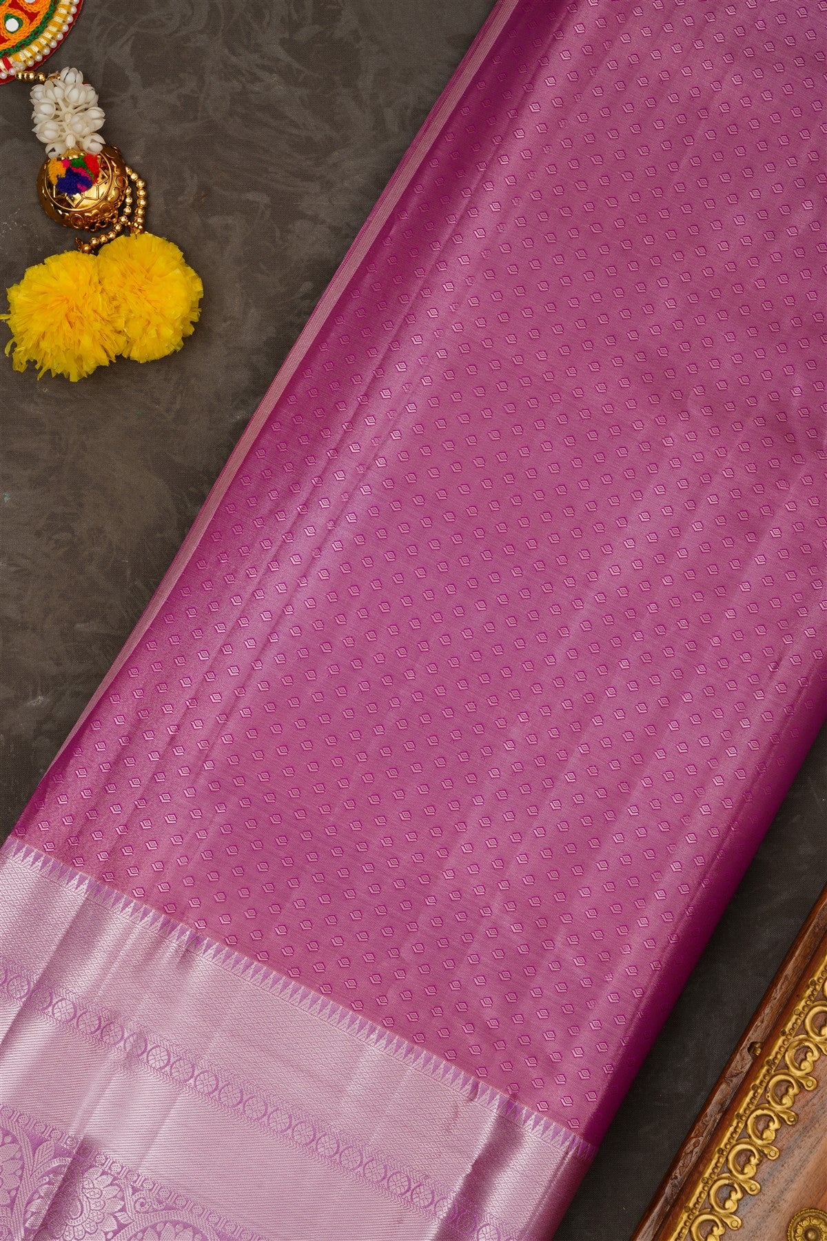 Semi Pattu Silk Blend Purple Saree