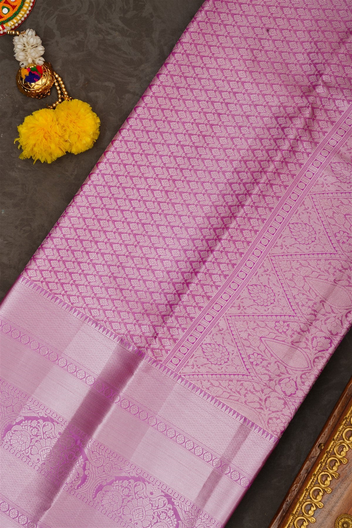 Semi Pattu Silk Blend Purple Saree