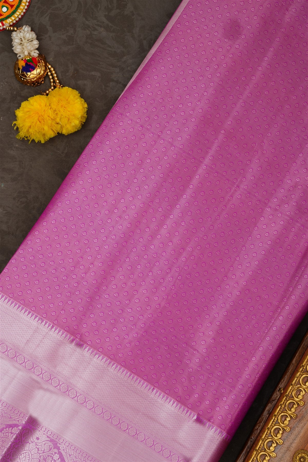 Semi Pattu Silk Blend Purple Saree