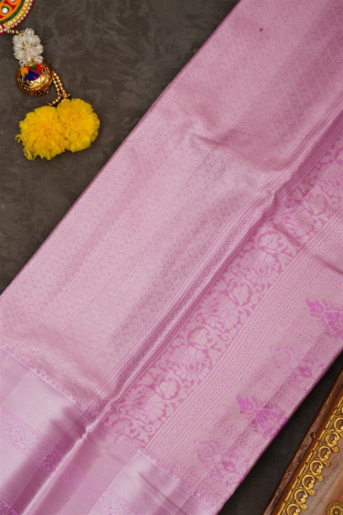 Semi Pattu Silk Blend Lavander Saree