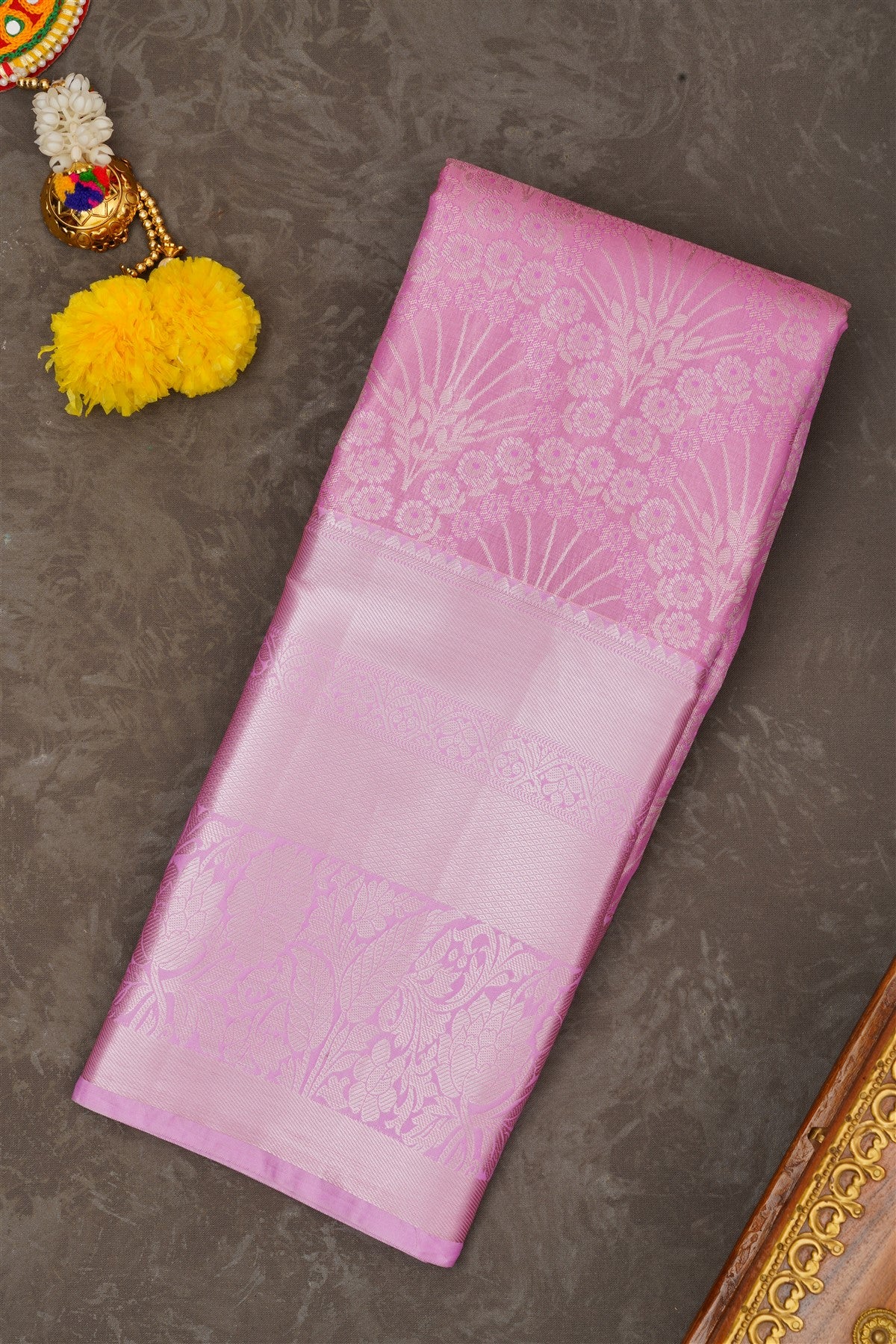 Semi Pattu Silk Blend Lavander Saree