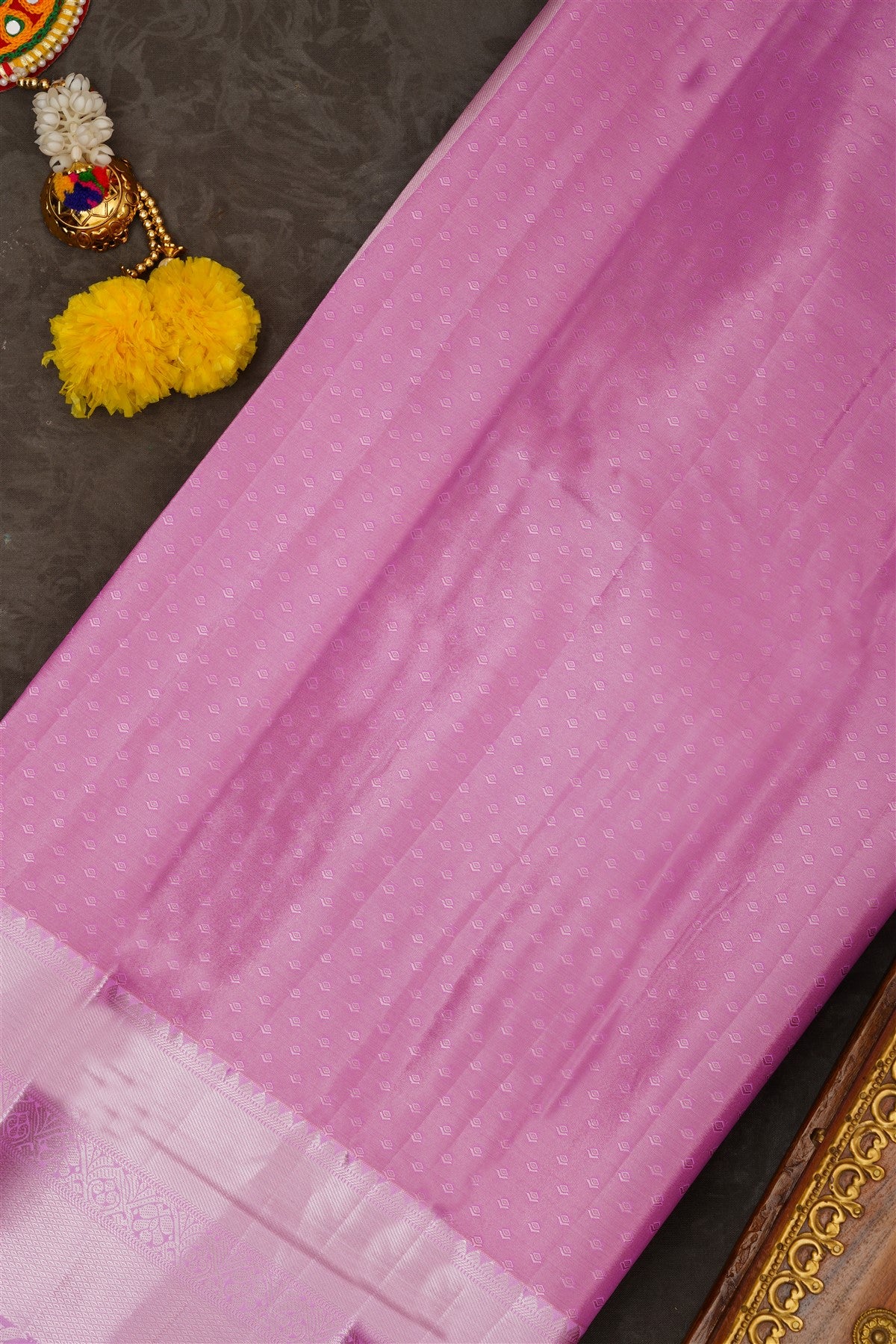 Semi Pattu Silk Blend Lavander Saree