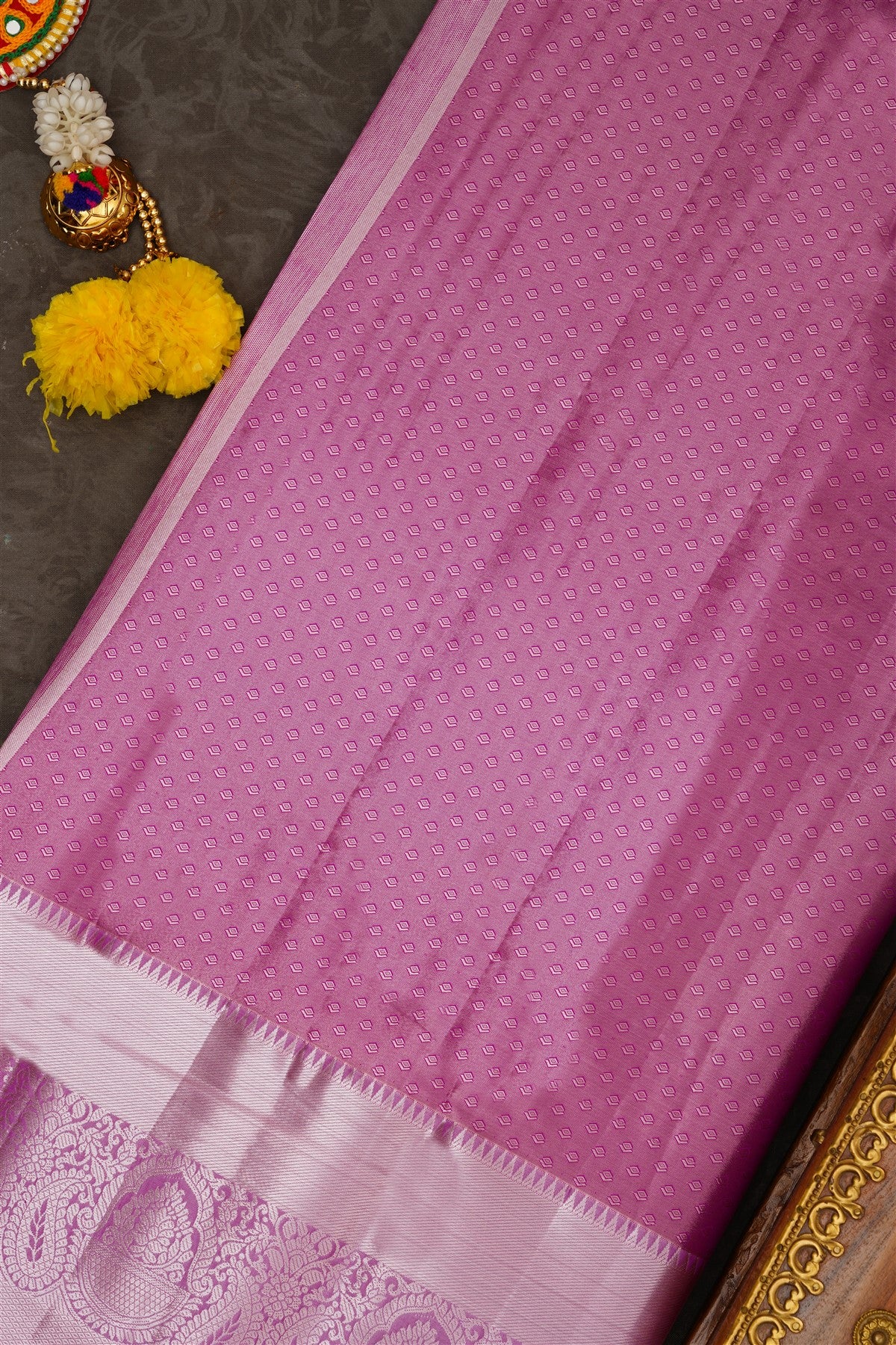 Semi Pattu Silk Blend Purple Saree