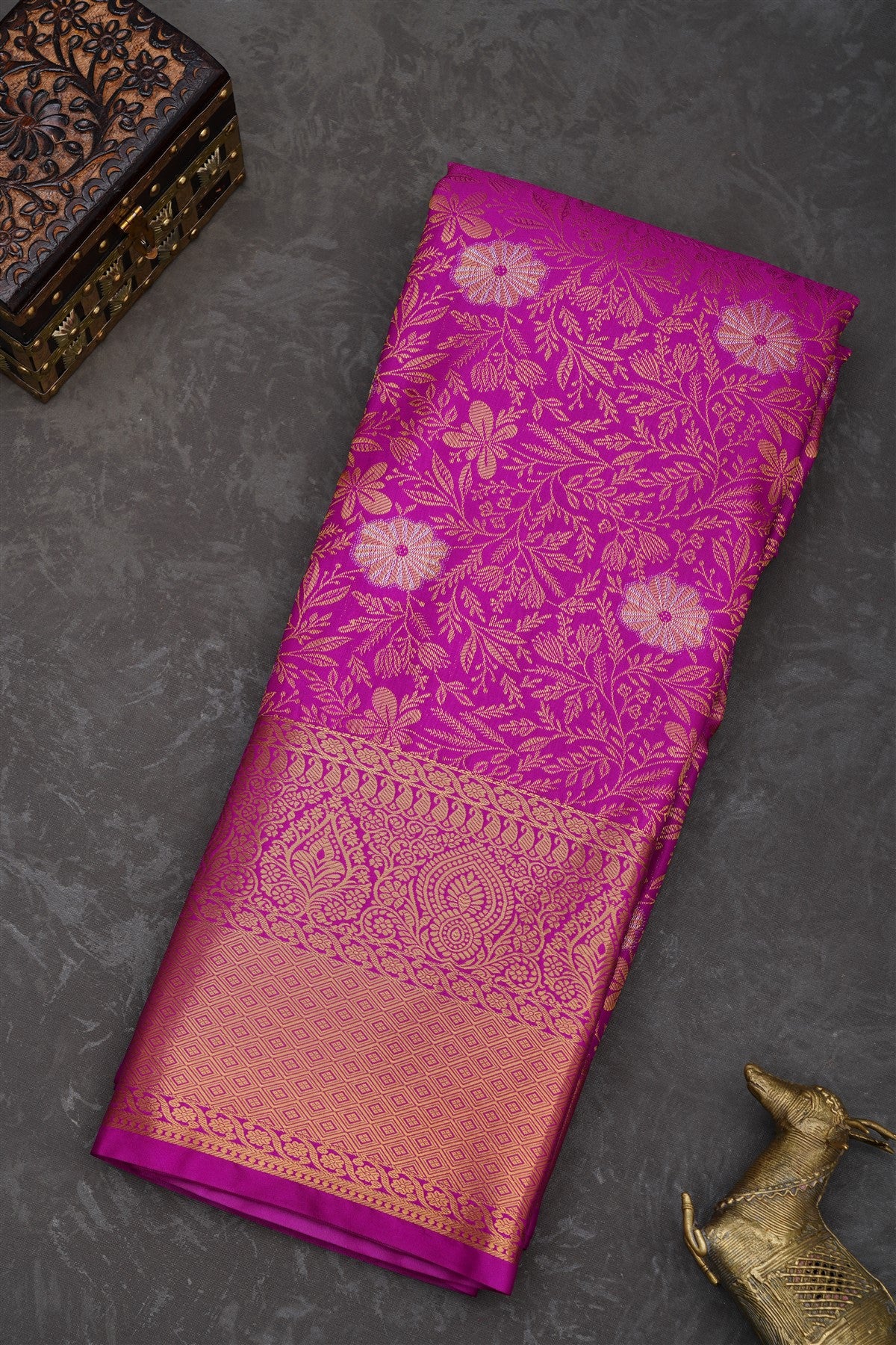 Semi Pattu Silk Blend Purple Saree