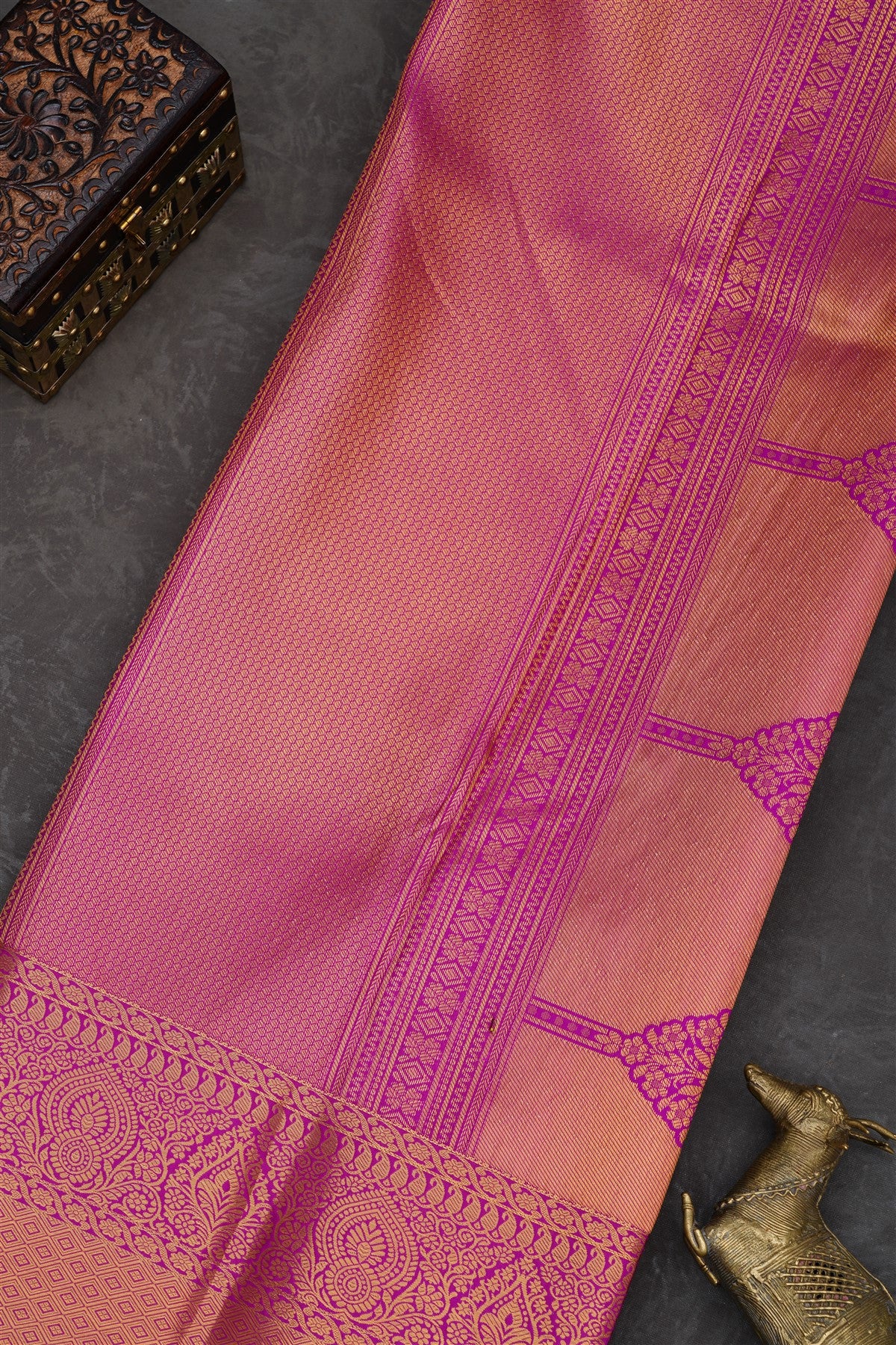 Semi Pattu Silk Blend Purple Saree