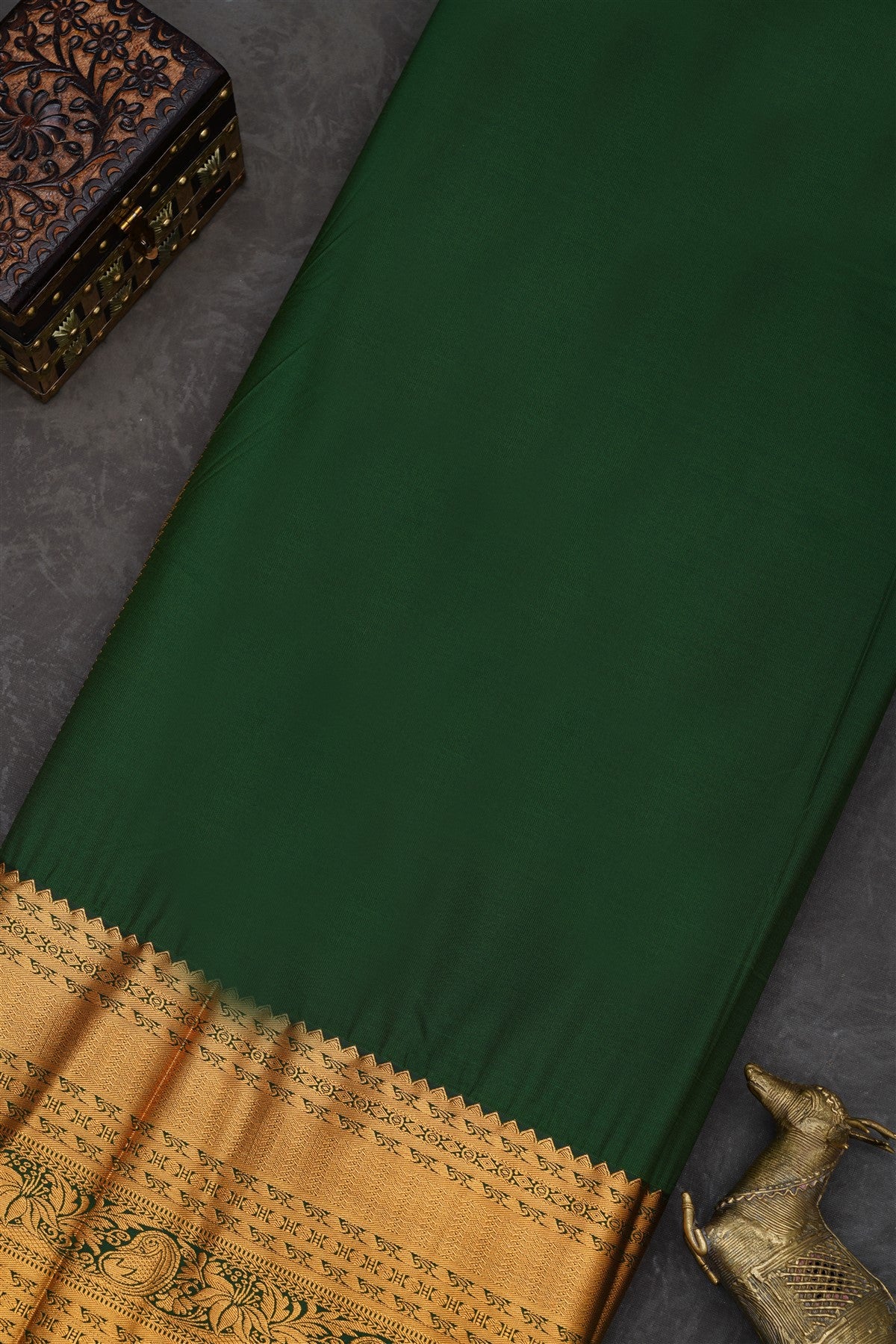 Semi Pattu Silk Blend Brown Saree
