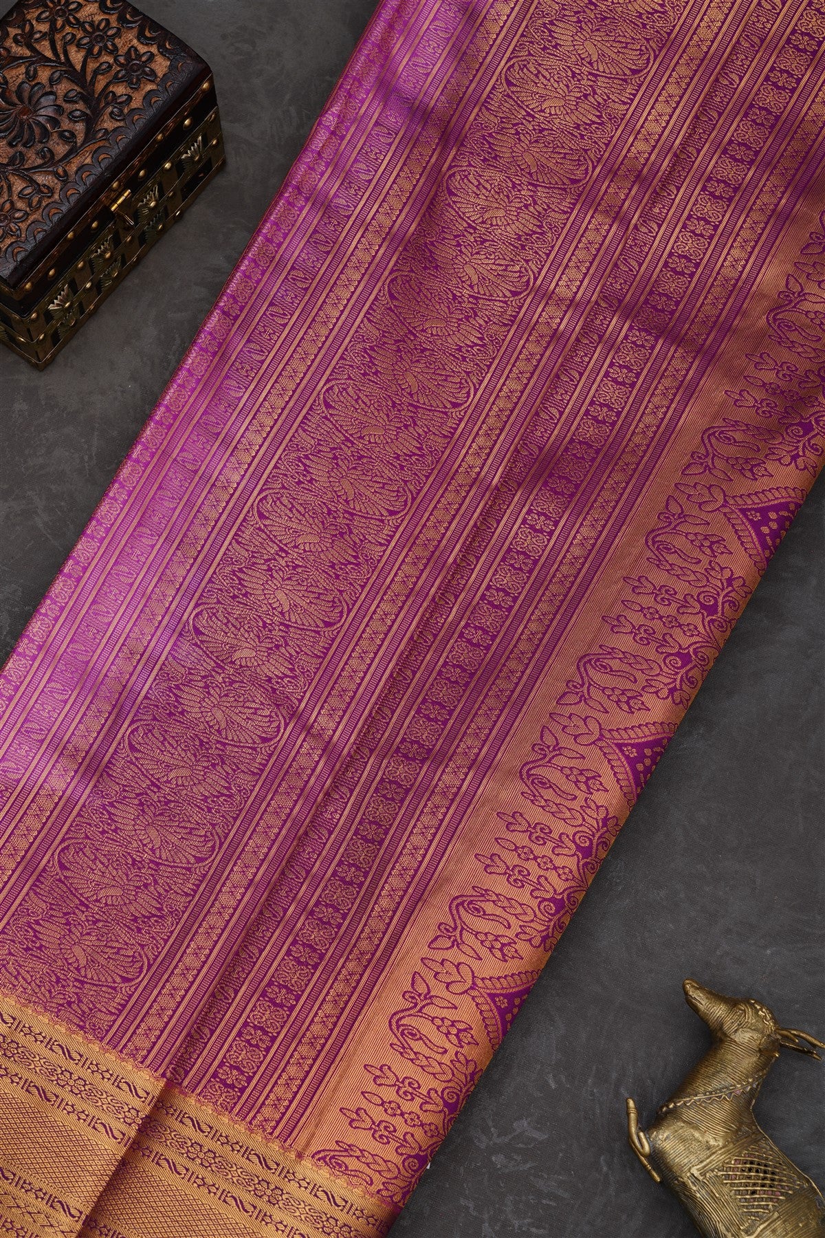 Semi Pattu Silk Blend Lavender Saree