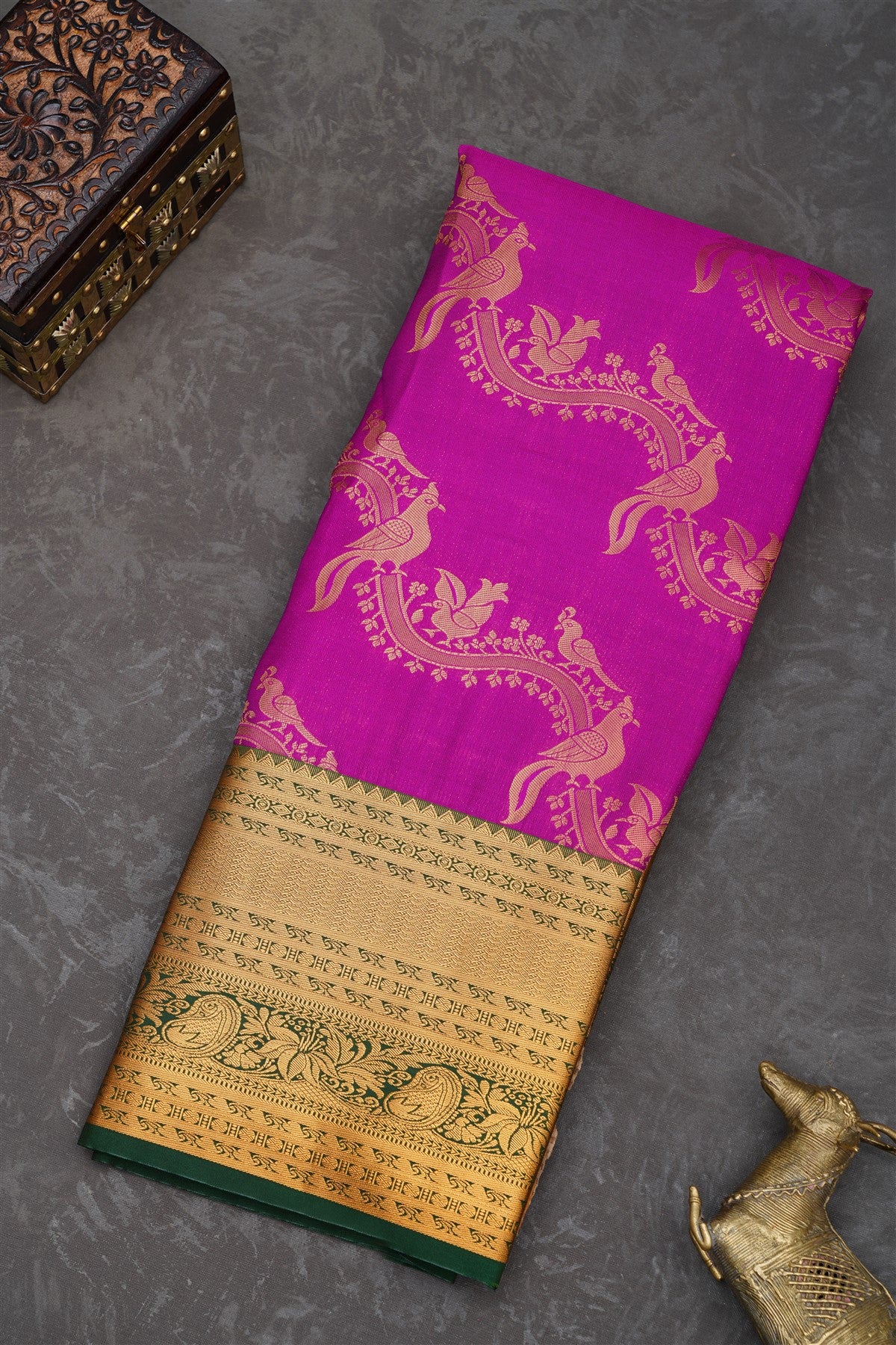 Semi Pattu Silk Blend Purple Saree